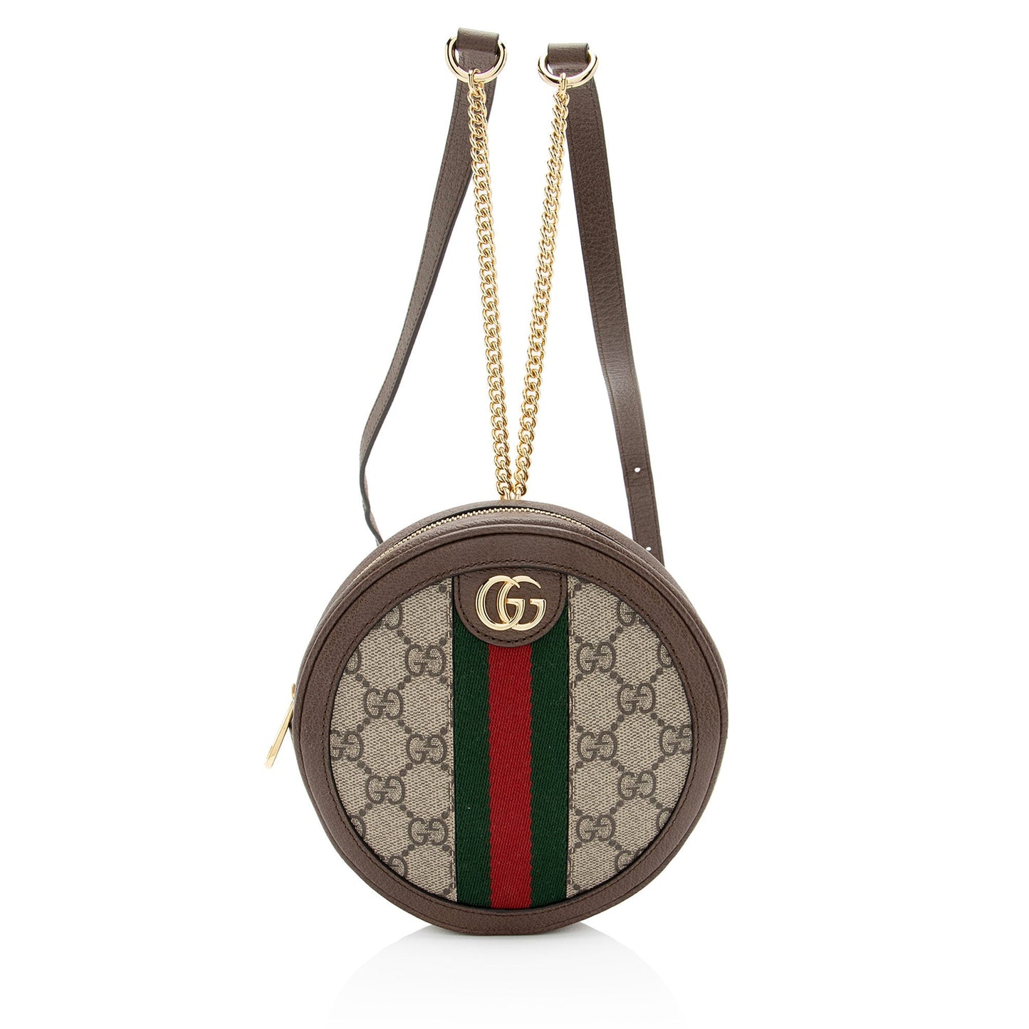 Gucci GG Supreme Ophidia Round Backpack Leather Canvas Nylon Brown Shoulder Bag Shf Zx5Dmz