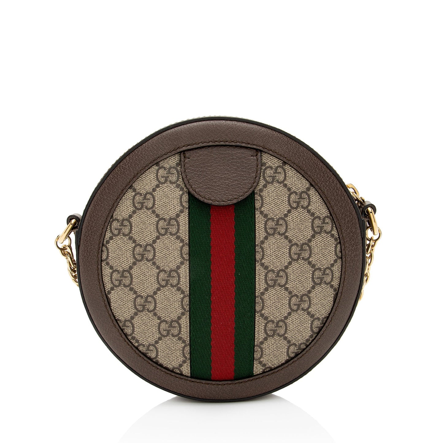 Gucci GG Supreme Ophidia Round SHF-8LEeSa Leather Canvas Nylon Brown Crossbody Bag