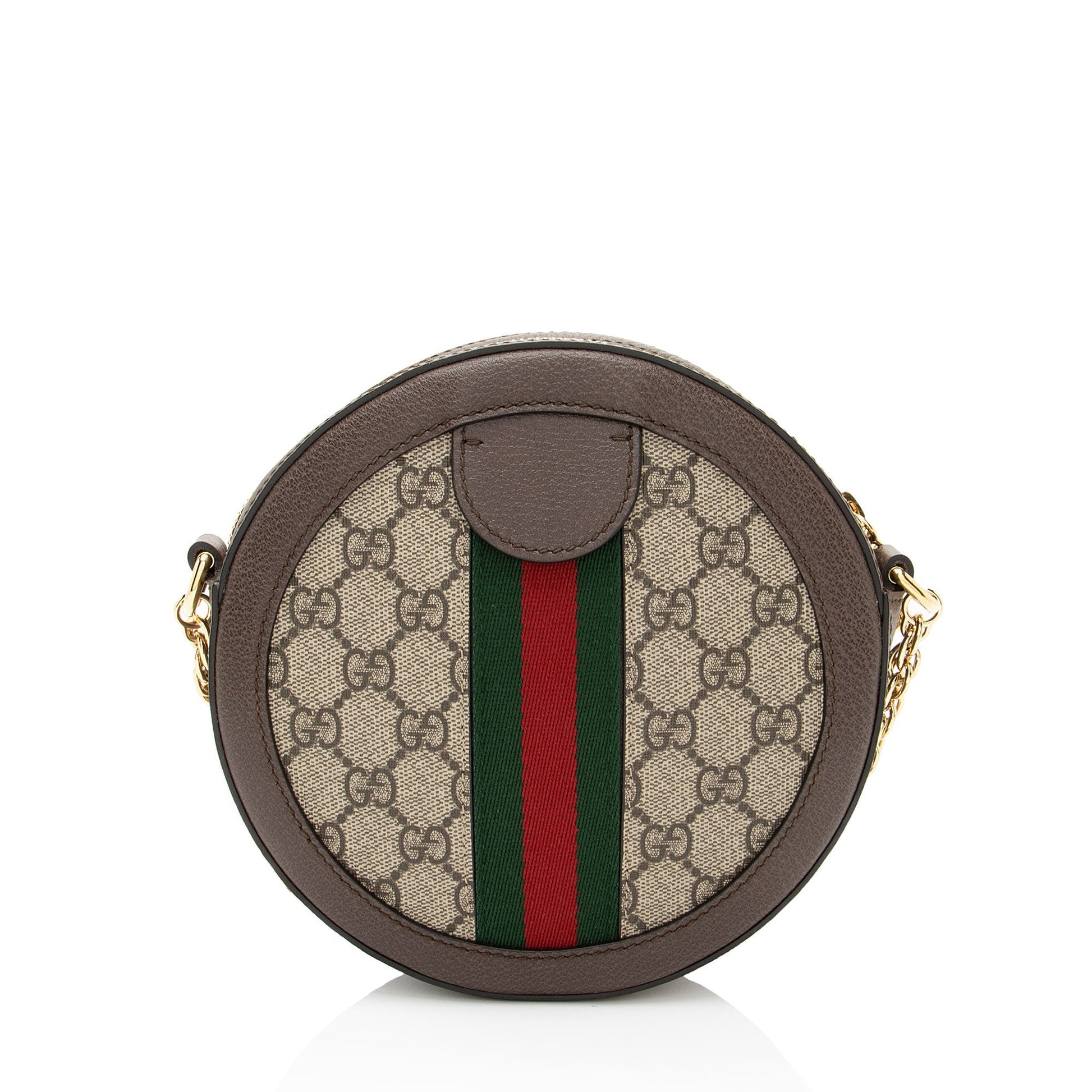 Gucci GG Supreme Ophidia Round Leather Canvas Nylon Beige Crossbody Bag Bag 1