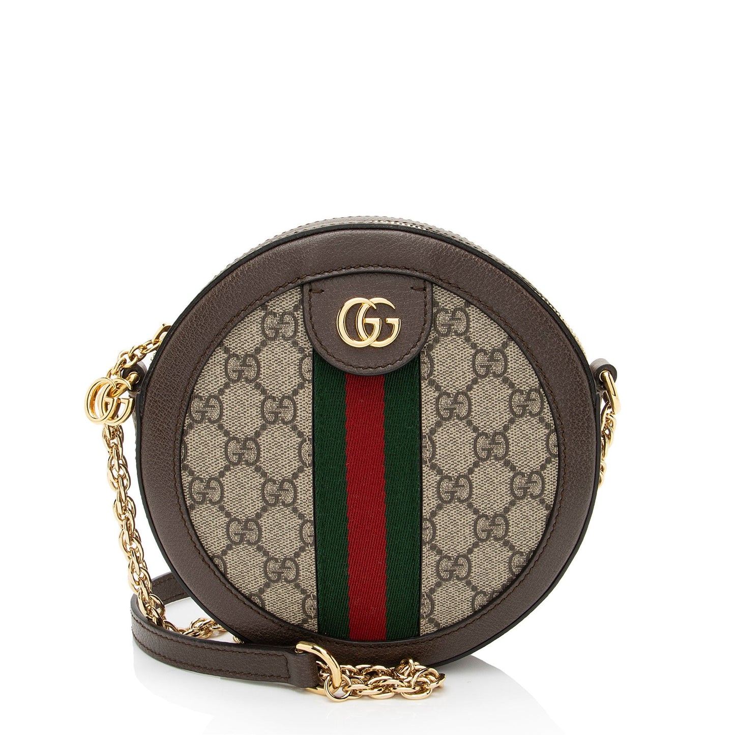 Gucci GG Supreme Ophidia Round Leather Canvas Nylon Beige Crossbody Bag Bag 1