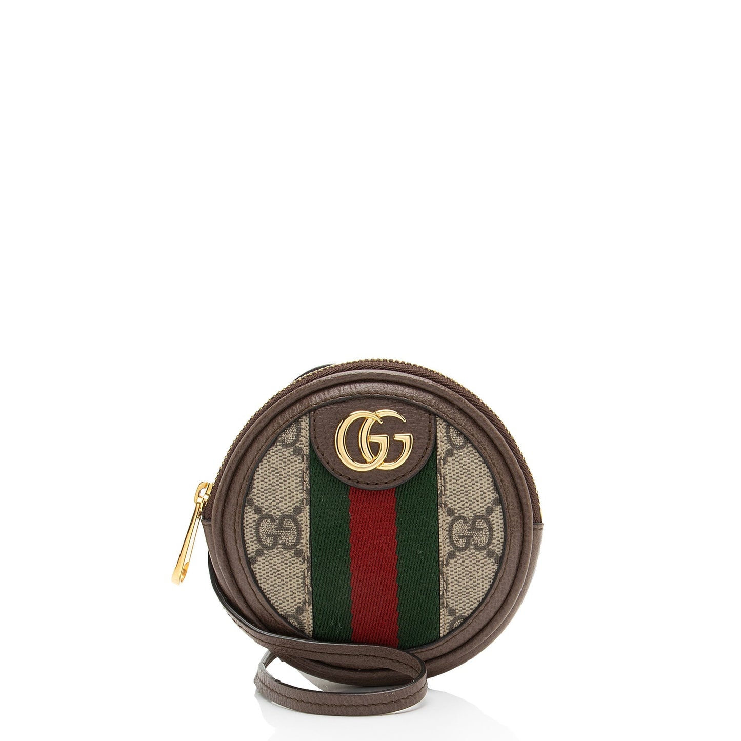 Gucci GG Supreme Ophidia Round Neck Leather Canvas Nylon Brown Shoulder Bag