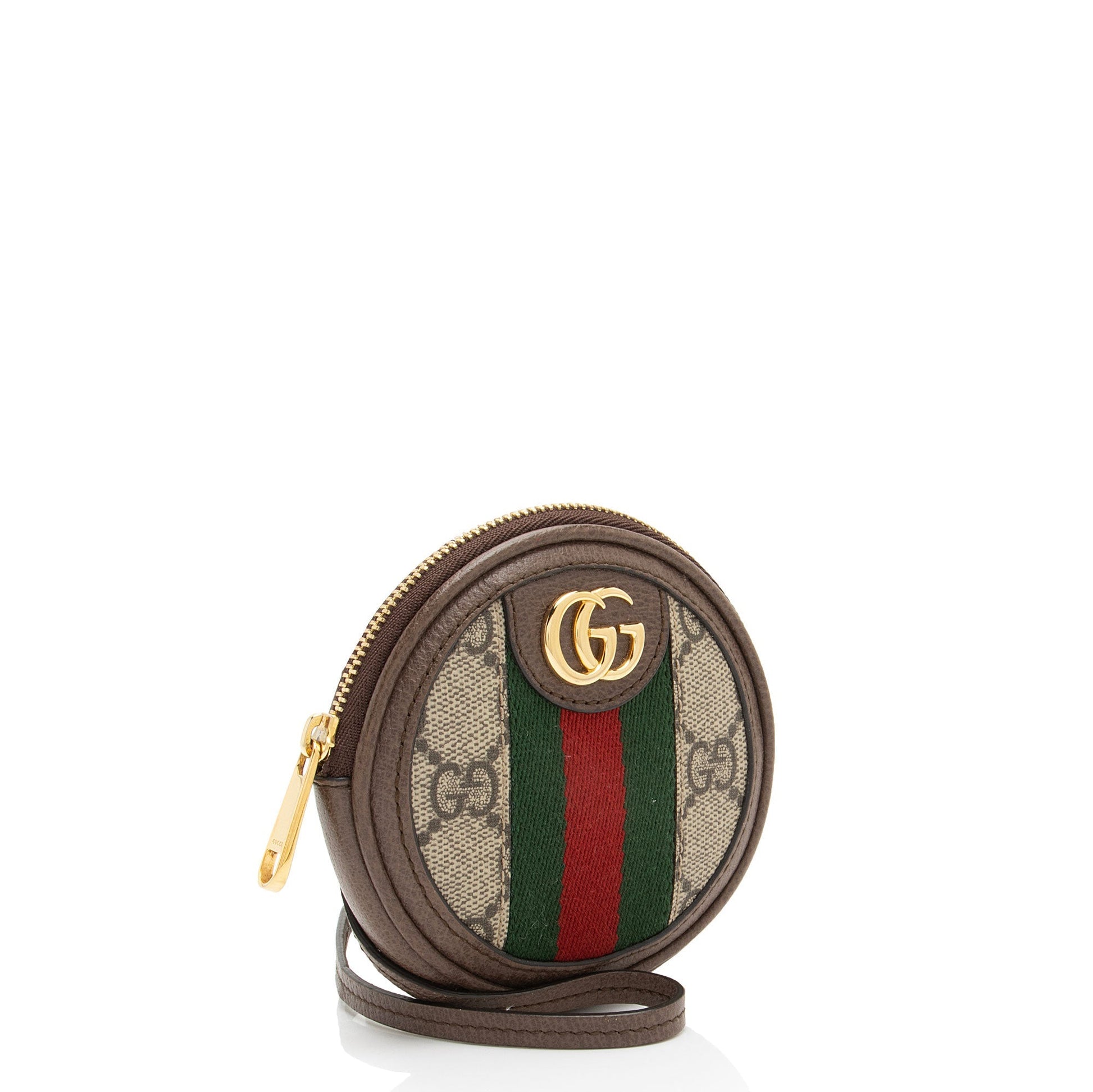 Gucci GG Supreme Ophidia Round Neck Leather Canvas Nylon Brown Shoulder Bag