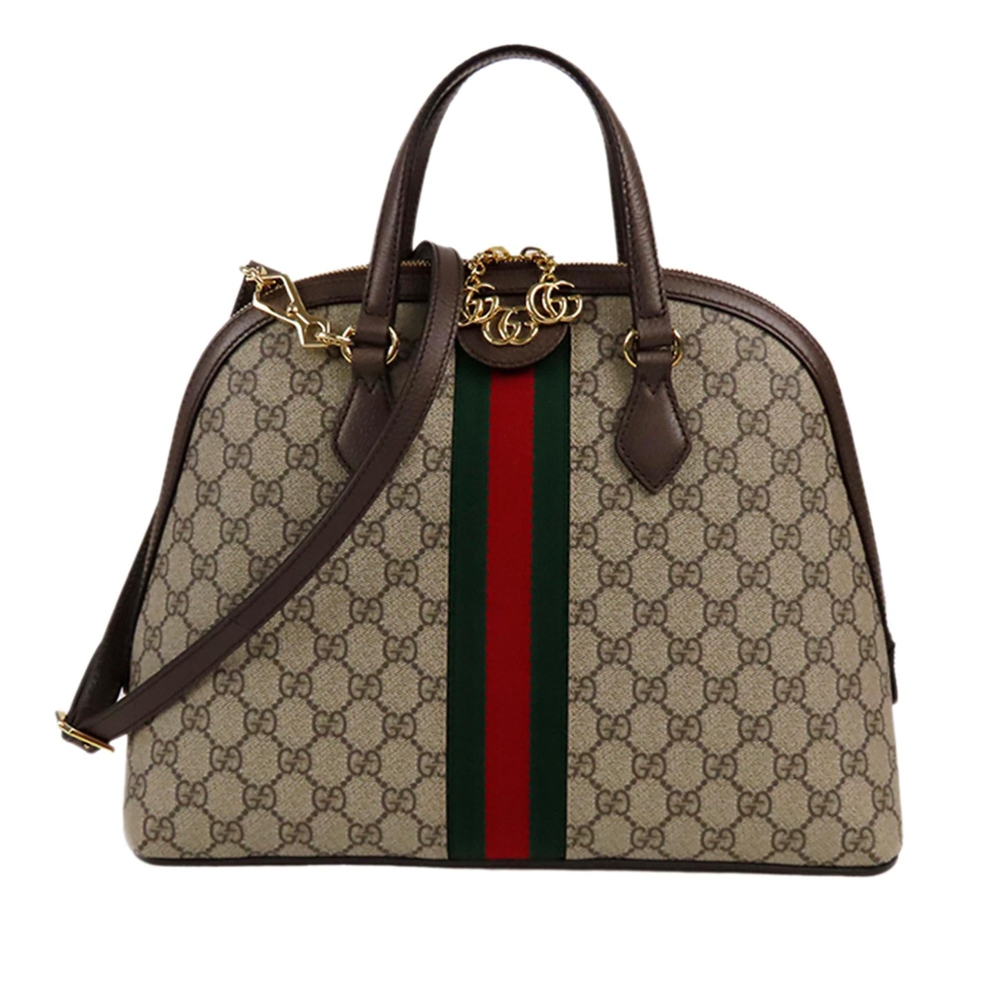 Gucci GG Supreme Ophidia SHG Canvas Brown Satchel Bag