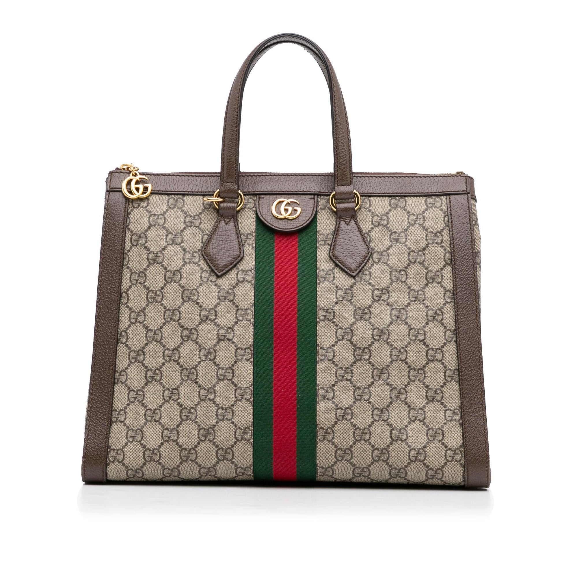 Gucci GG Supreme Ophidia SHG-MBJHi8 Canvas Calf Brown Satchel Bag