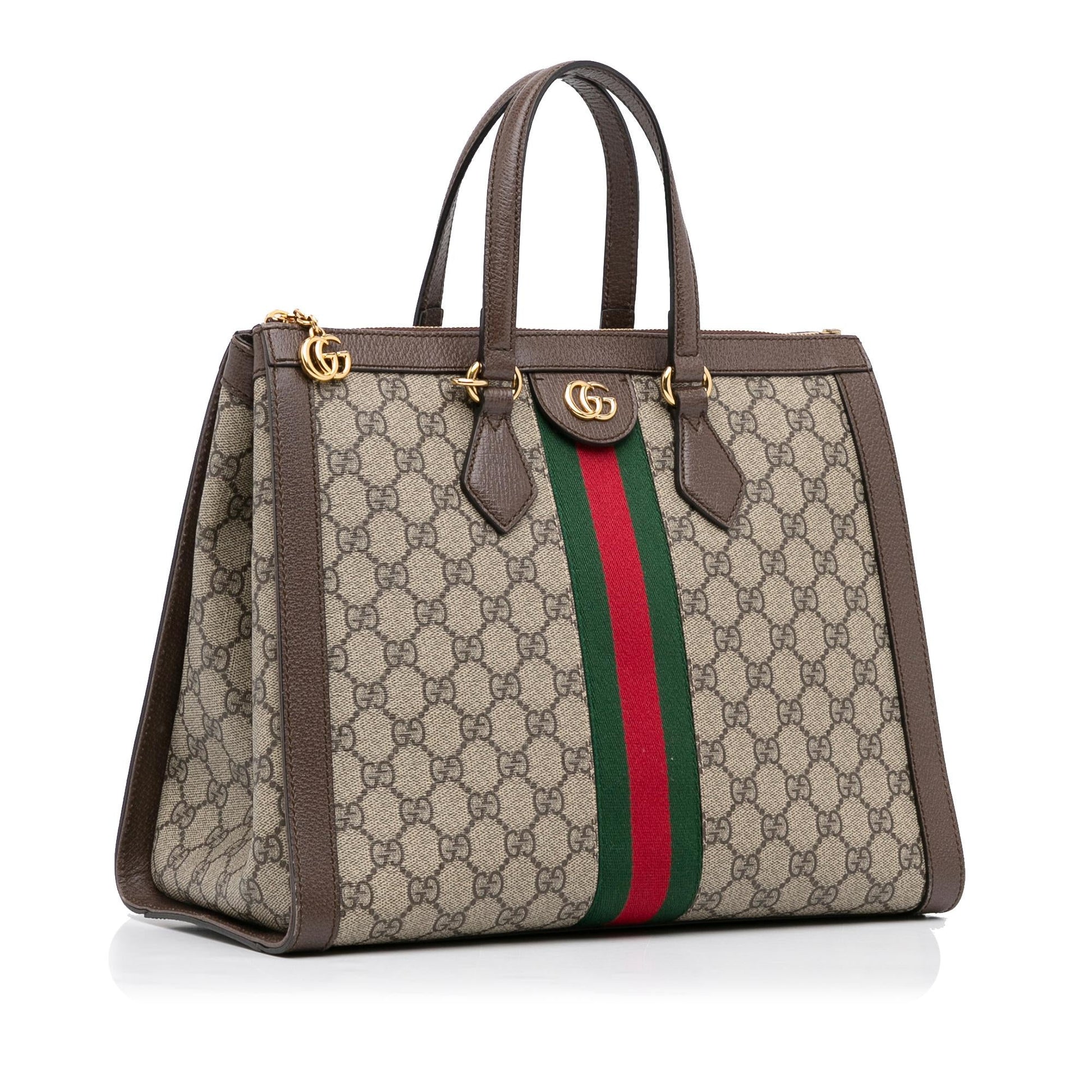 Gucci GG Supreme Ophidia SHG-MBJHi8 Canvas Calf Brown Satchel Bag