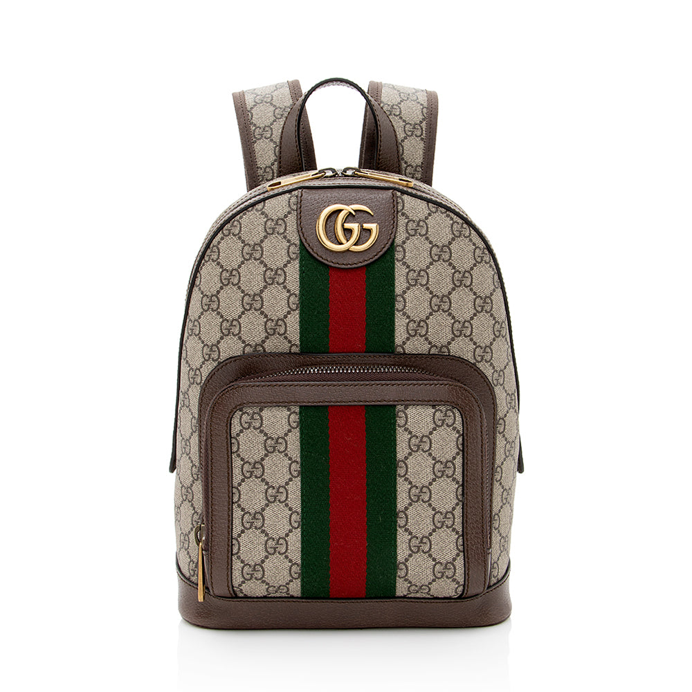 Gucci GG Supreme Ophidia Backpack SHF-bxnAX0 Leather Canvas Nylon Brown Shoulder Bag