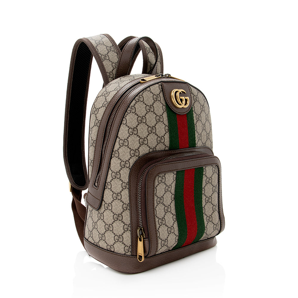 Gucci GG Supreme Ophidia Backpack SHF-bxnAX0 Leather Canvas Nylon Brown Shoulder Bag