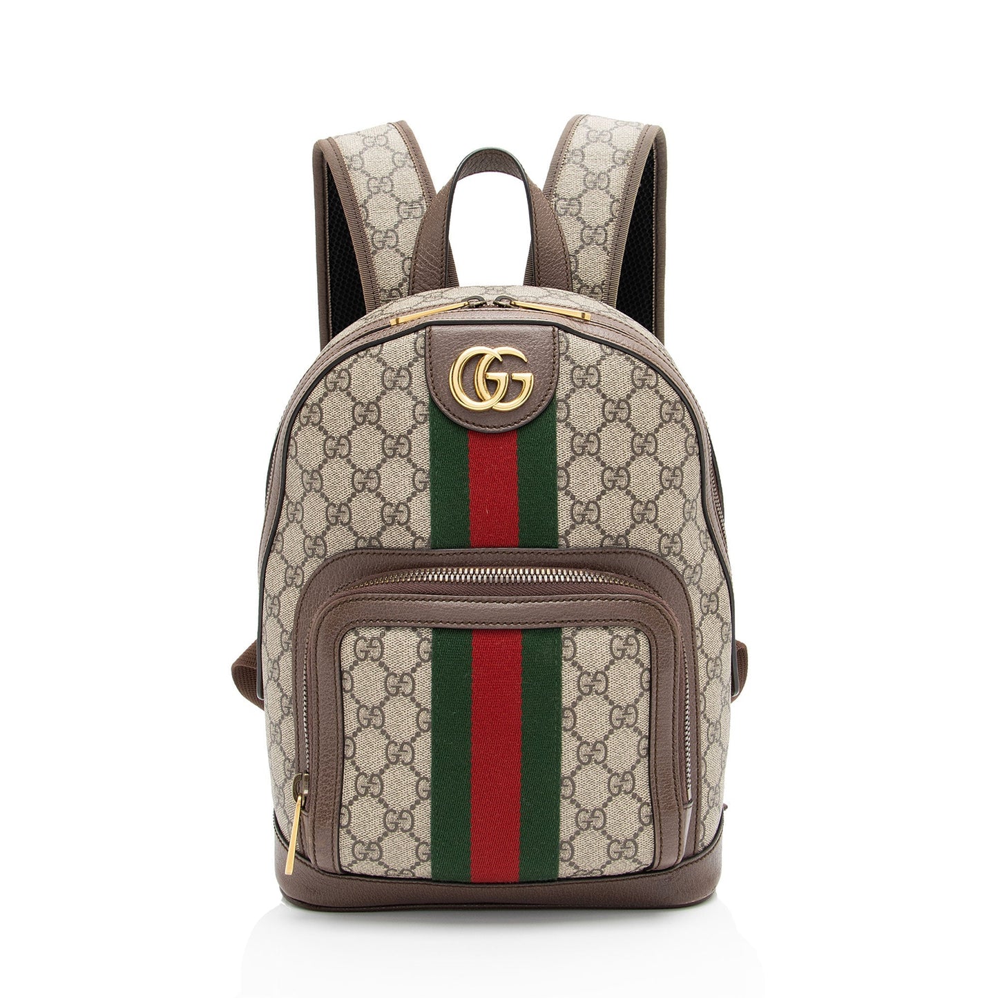 Gucci GG Supreme Ophidia Backpack SHF-HxraRE Leather Canvas Nylon Brown Shoulder Bag
