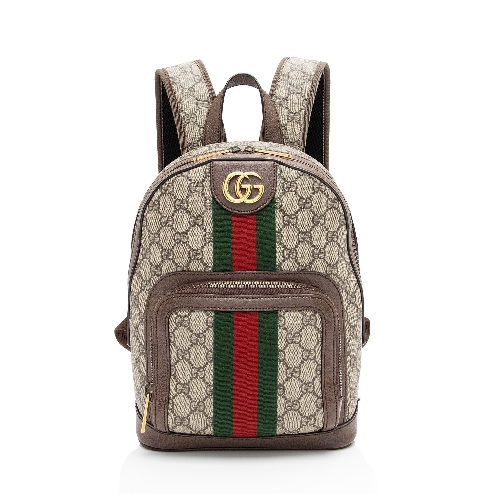 Gucci GG Supreme Ophidia Backpack SHF-HxraRE Leather Canvas Nylon Brown Shoulder Bag