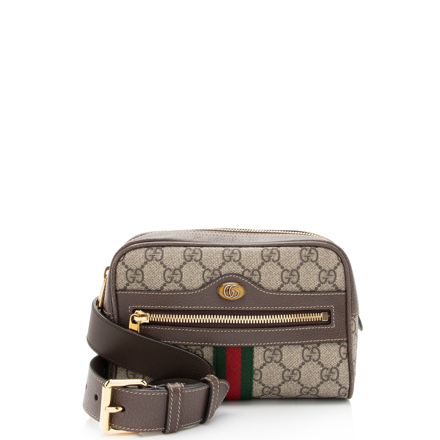 Gucci GG Supreme Ophidia Belt - Leather Canvas Nylon Brown Accessory Shf Hro368