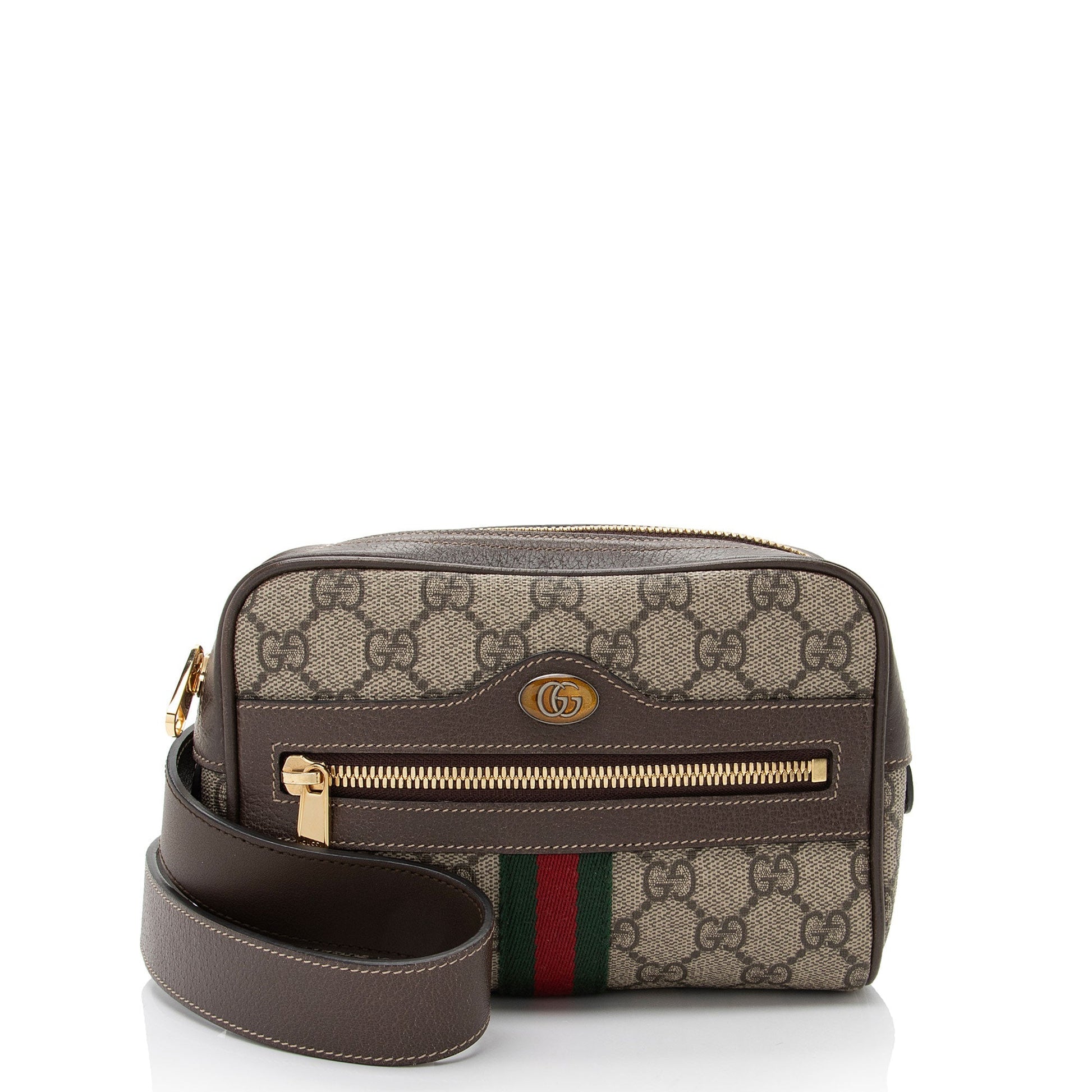Gucci GG Supreme Ophidia Belt - Leather Canvas Nylon Brown Accessory