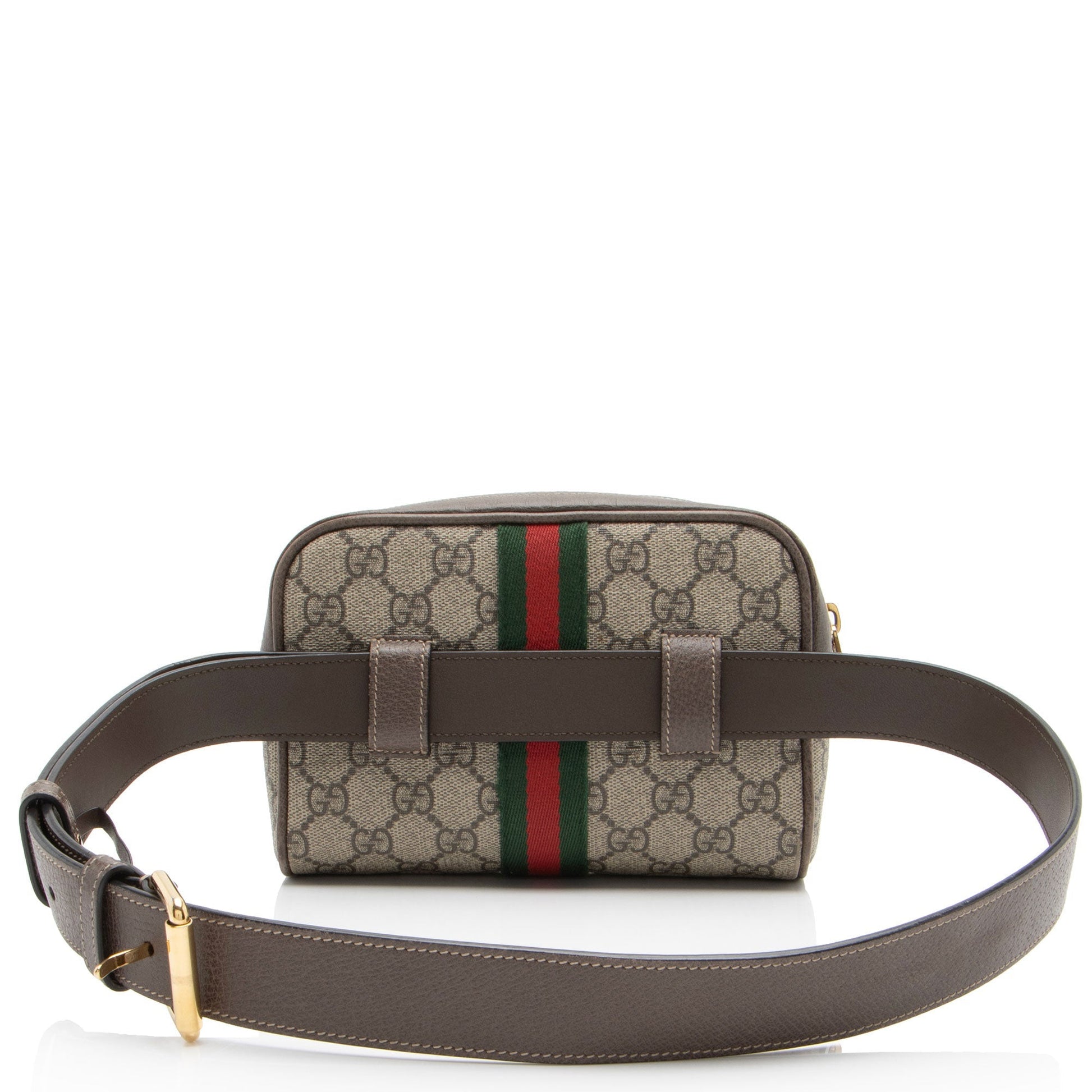 Gucci GG Supreme Ophidia Belt - Leather Canvas Nylon Brown Accessory Shf Rh8Kel