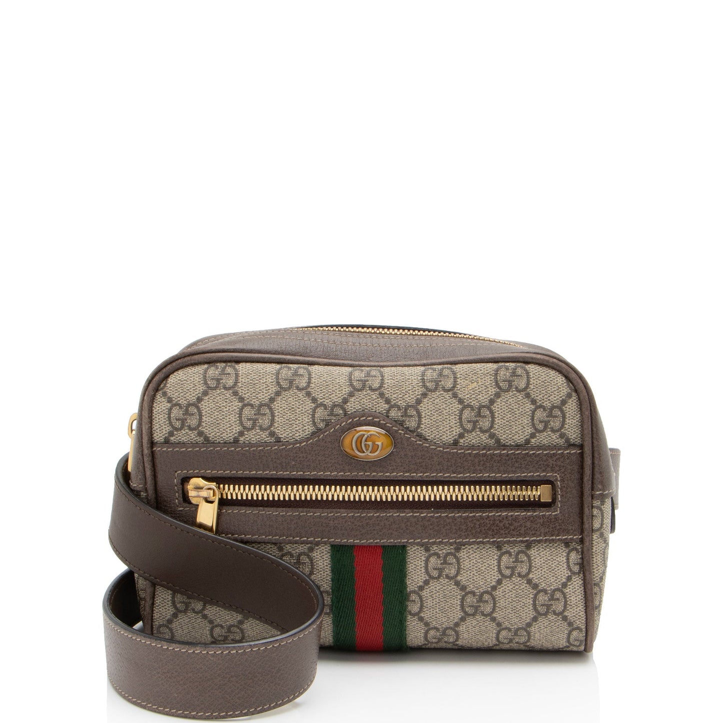 Gucci GG Supreme Ophidia Belt - Leather Canvas Nylon Brown Accessory Shf Rh8Kel