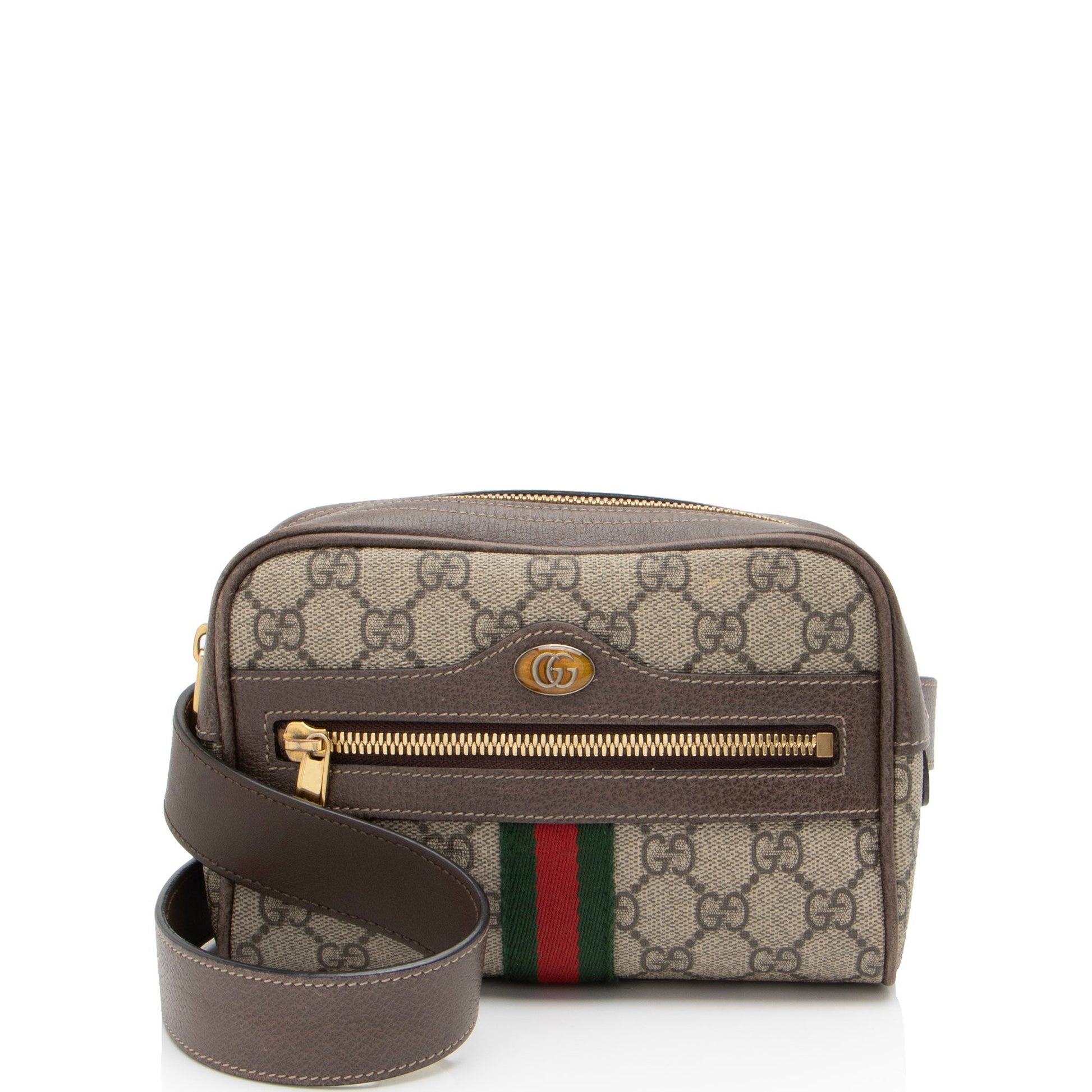 Gucci GG Supreme Ophidia Belt - Leather Canvas Nylon Brown Accessory Shf Rh8Kel