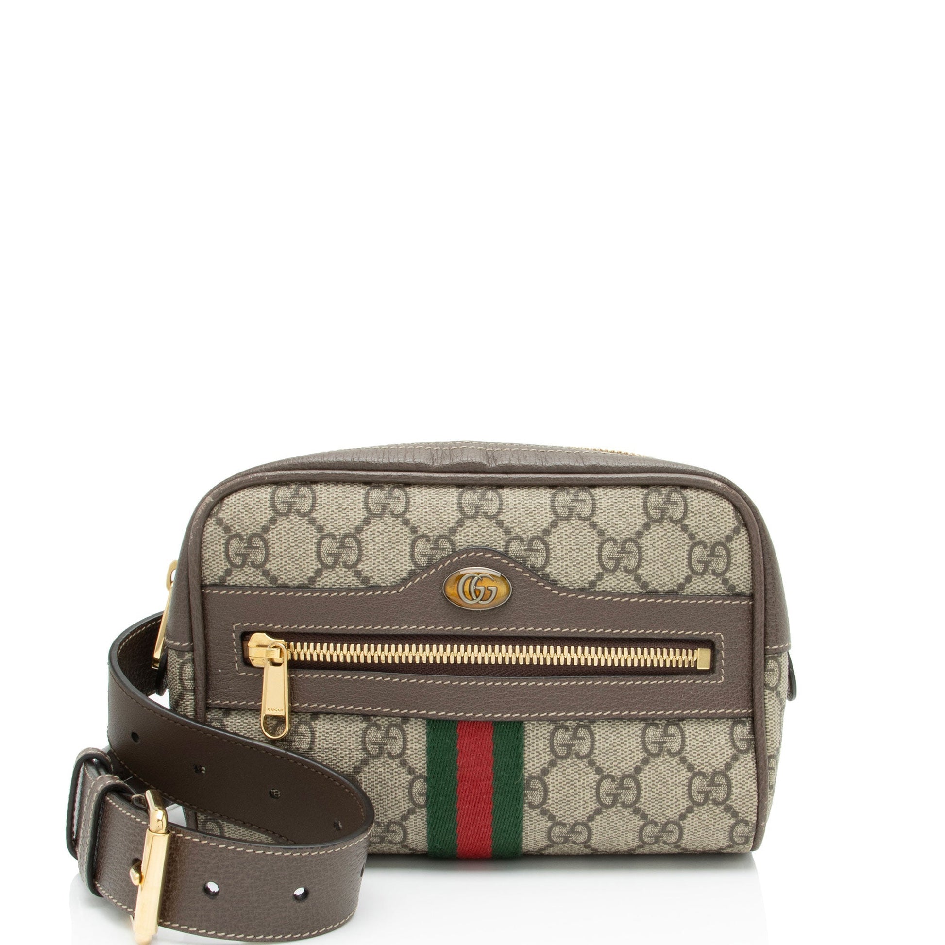 Gucci GG Supreme Ophidia Belt Leather Canvas Nylon Beige Accessory