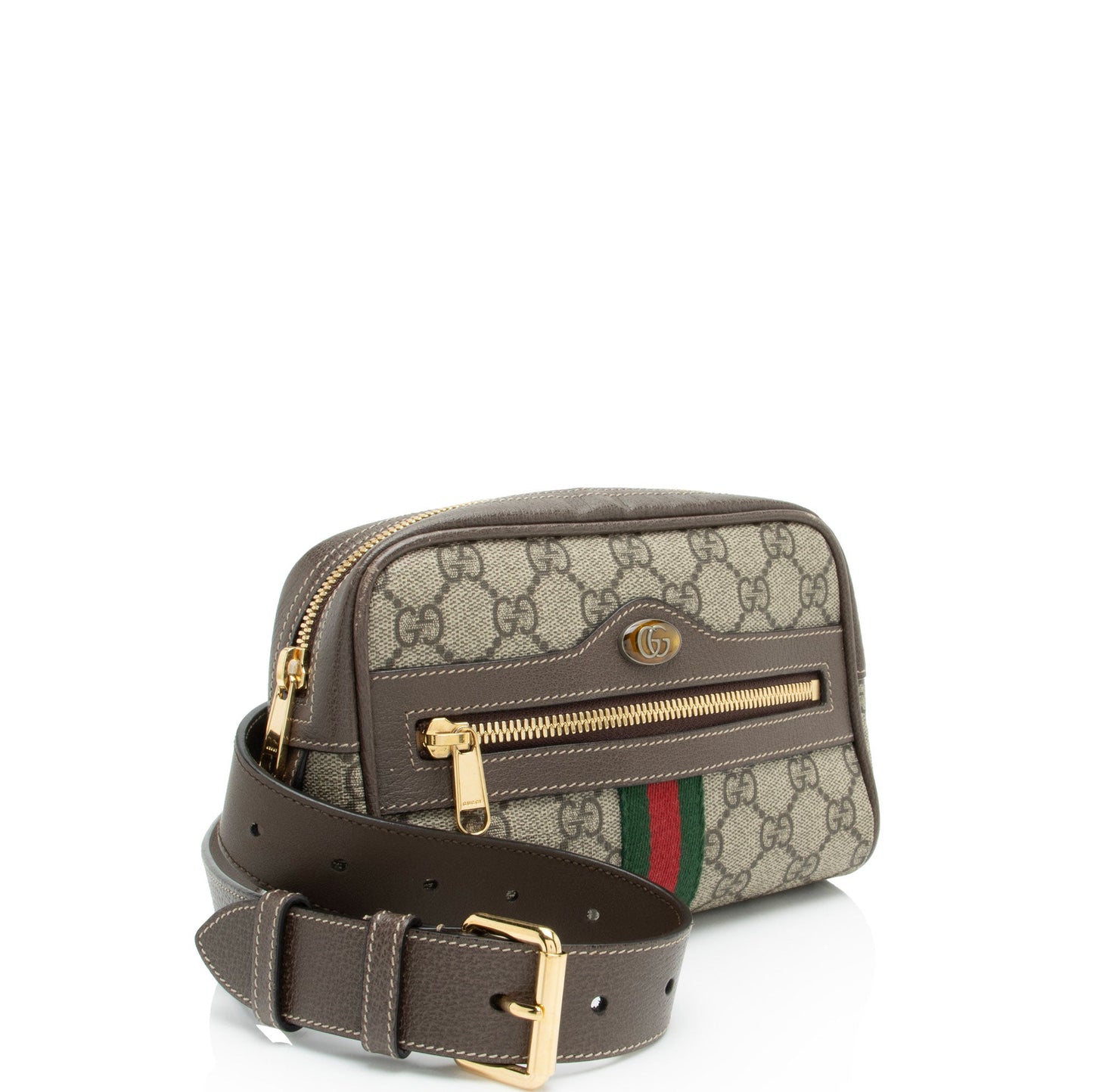 Gucci GG Supreme Ophidia Belt Leather Canvas Nylon Beige Accessory