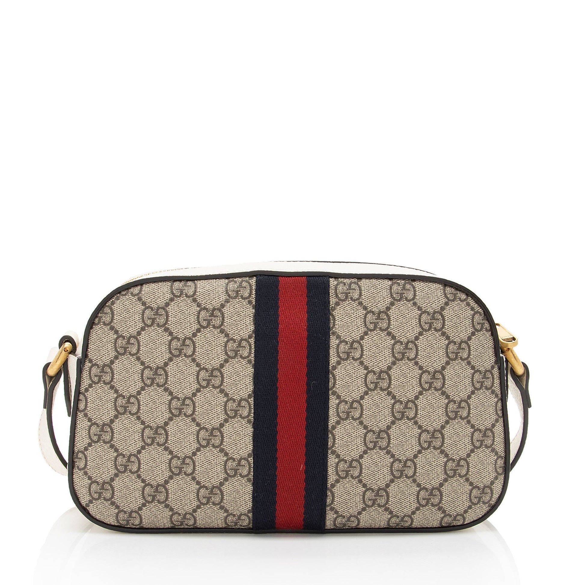 Gucci GG Supreme Ophidia Camera SHF-7xE3sG Leather Canvas Nylon White Crossbody Bag