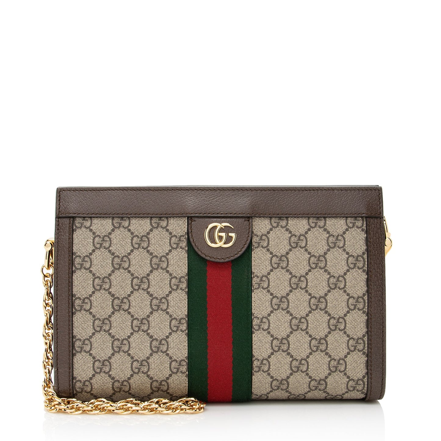Gucci GG Supreme Ophidia Chain SHF Leather Canvas Nylon Beige Shoulder Bag