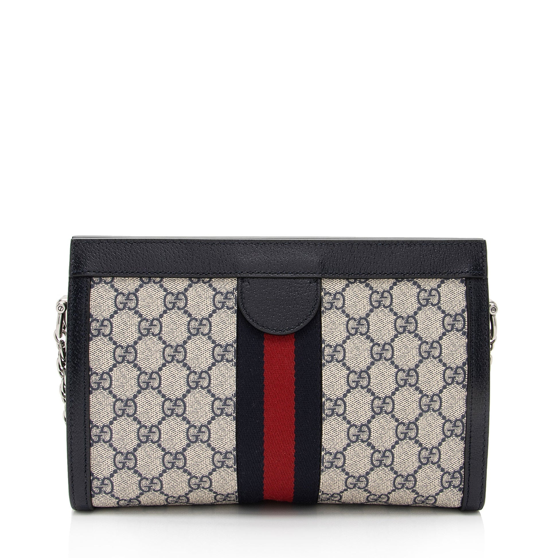 Gucci GG Supreme Ophidia Chain SHF-lE2p5v Leather Canvas Nylon Beige Shoulder Bag