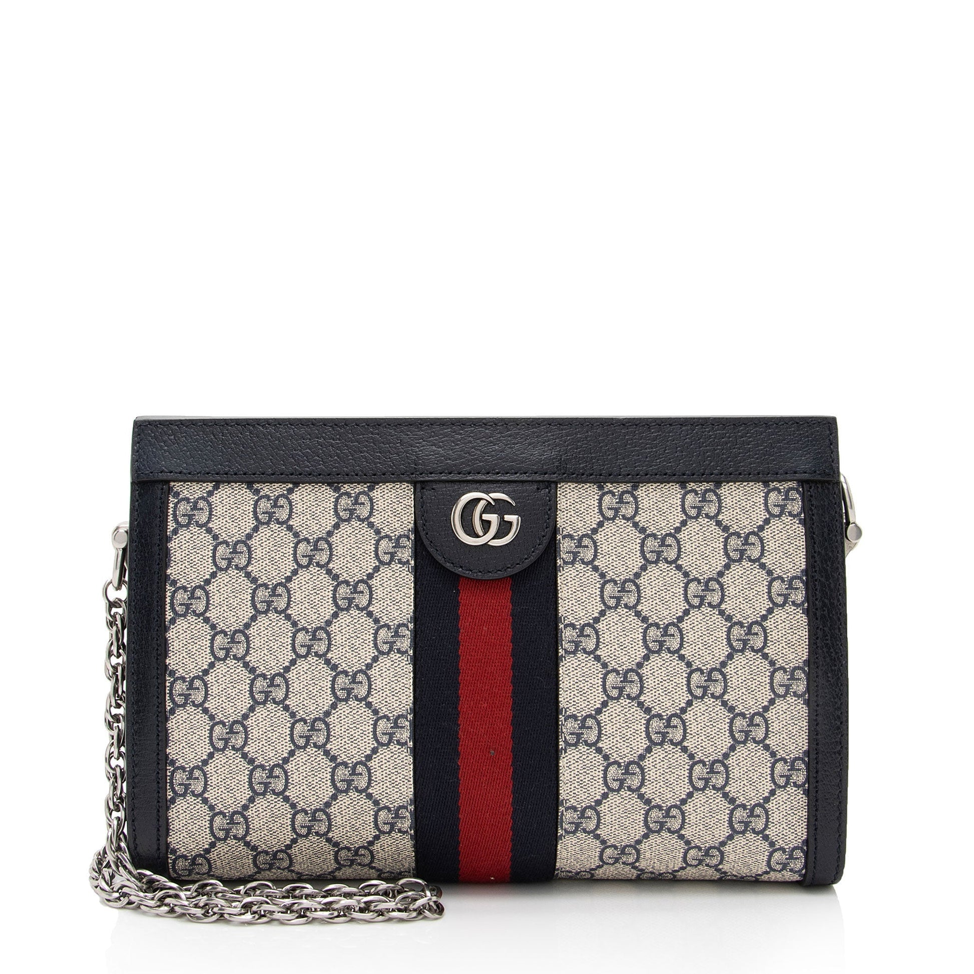 Gucci GG Supreme Ophidia Chain SHF-lE2p5v Leather Canvas Nylon Beige Shoulder Bag