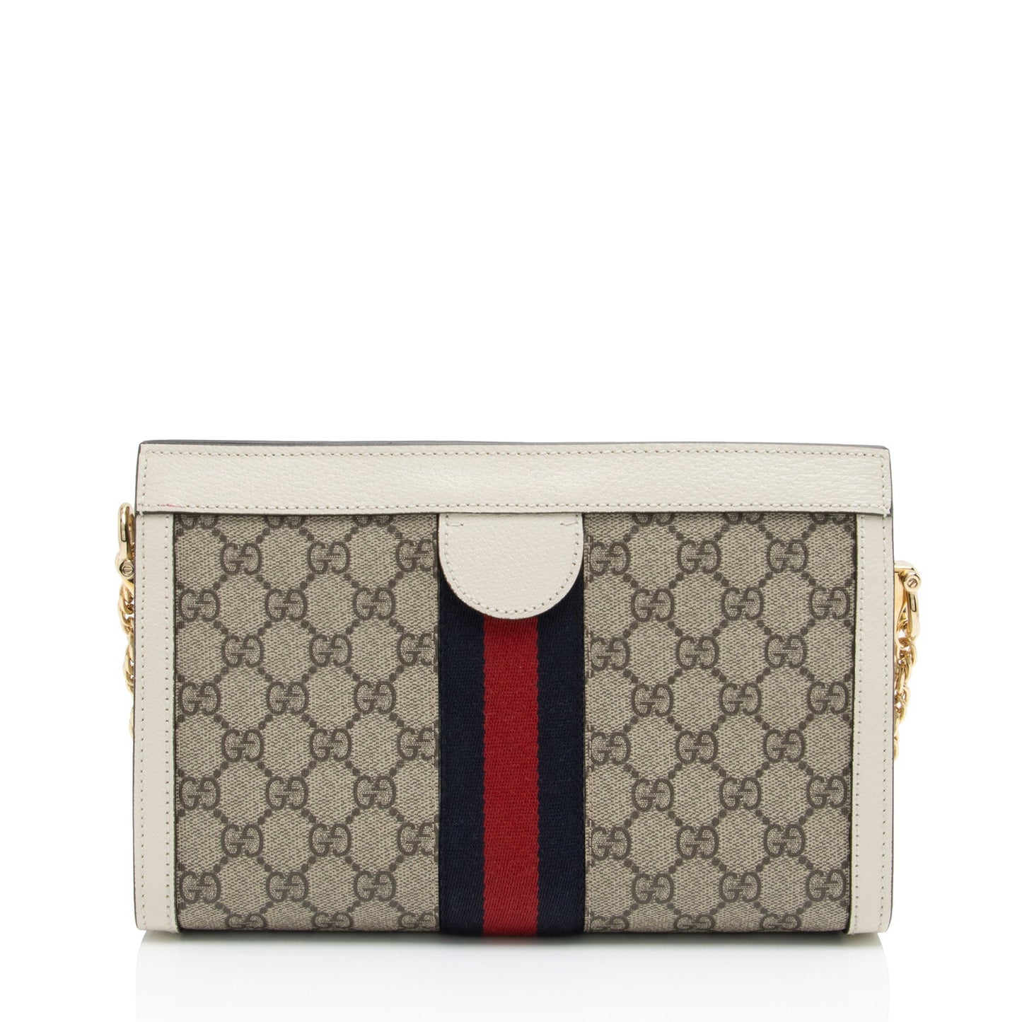 Gucci GG Supreme Ophidia Chain SHF-mjx4Wm Leather Canvas Nylon White Shoulder Bag