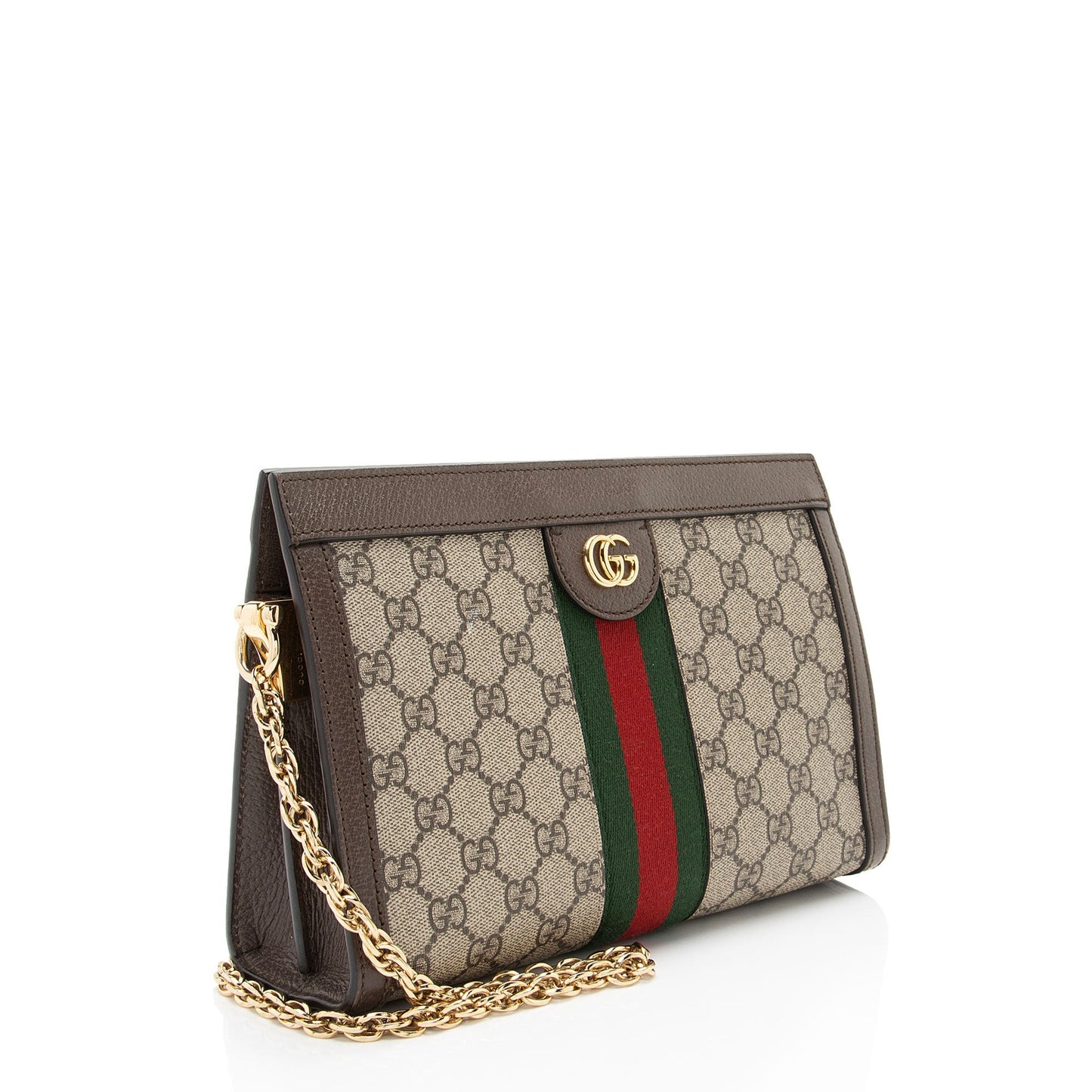 Gucci GG Supreme Ophidia Chain Leather Canvas Nylon Brown Shoulder Bag Shf Tycvi2