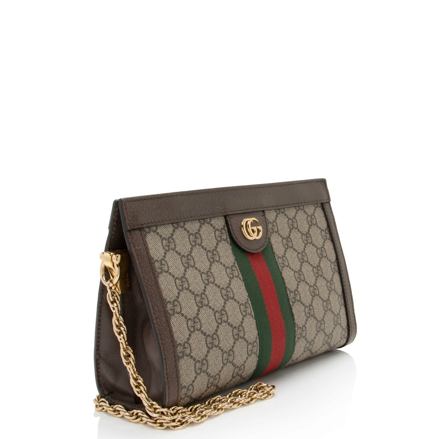Gucci GG Supreme Ophidia Chain Leather Canvas Nylon Brown Crossbody Bag Shf Et7Cvi
