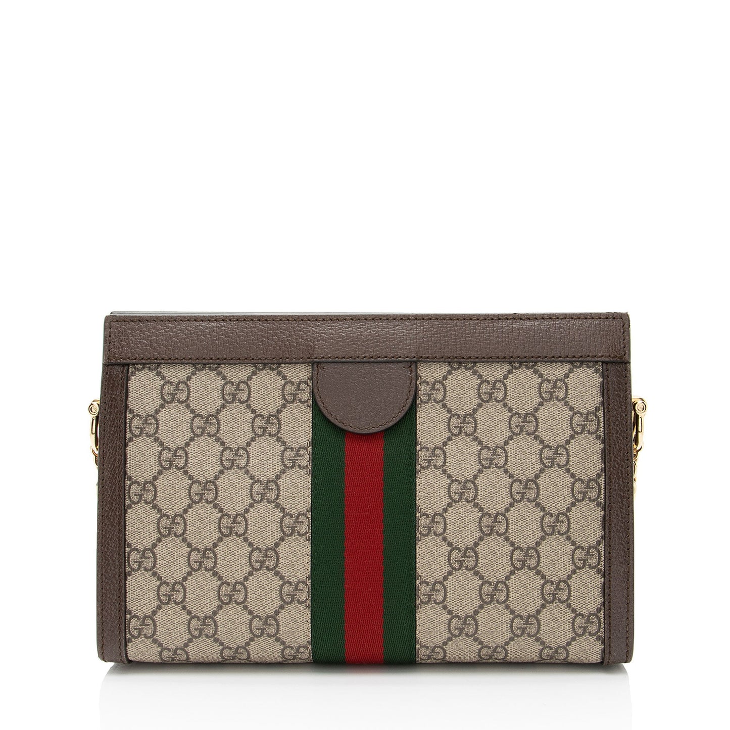 Gucci GG Supreme Ophidia Chain Leather Canvas Nylon Brown Shoulder Bag