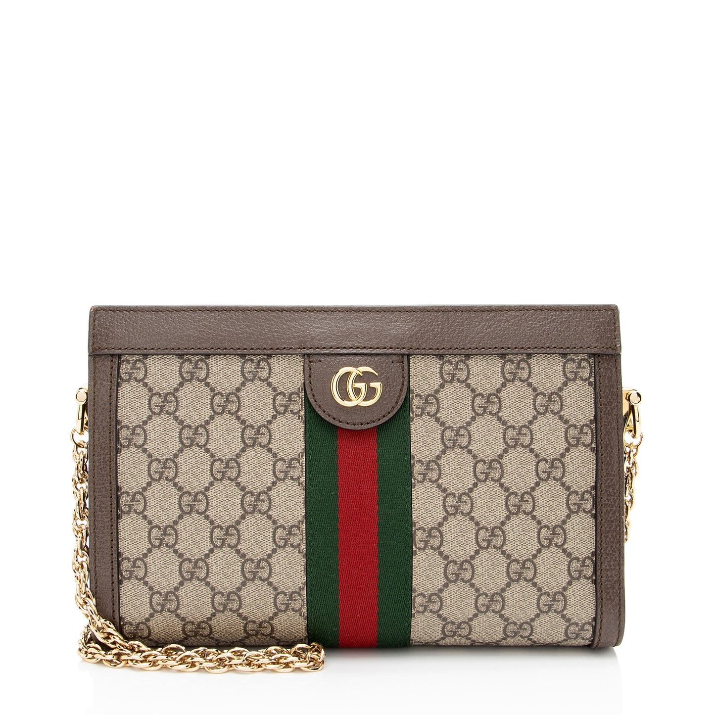 Gucci GG Supreme Ophidia Chain Leather Canvas Nylon Brown Shoulder Bag Bag 1