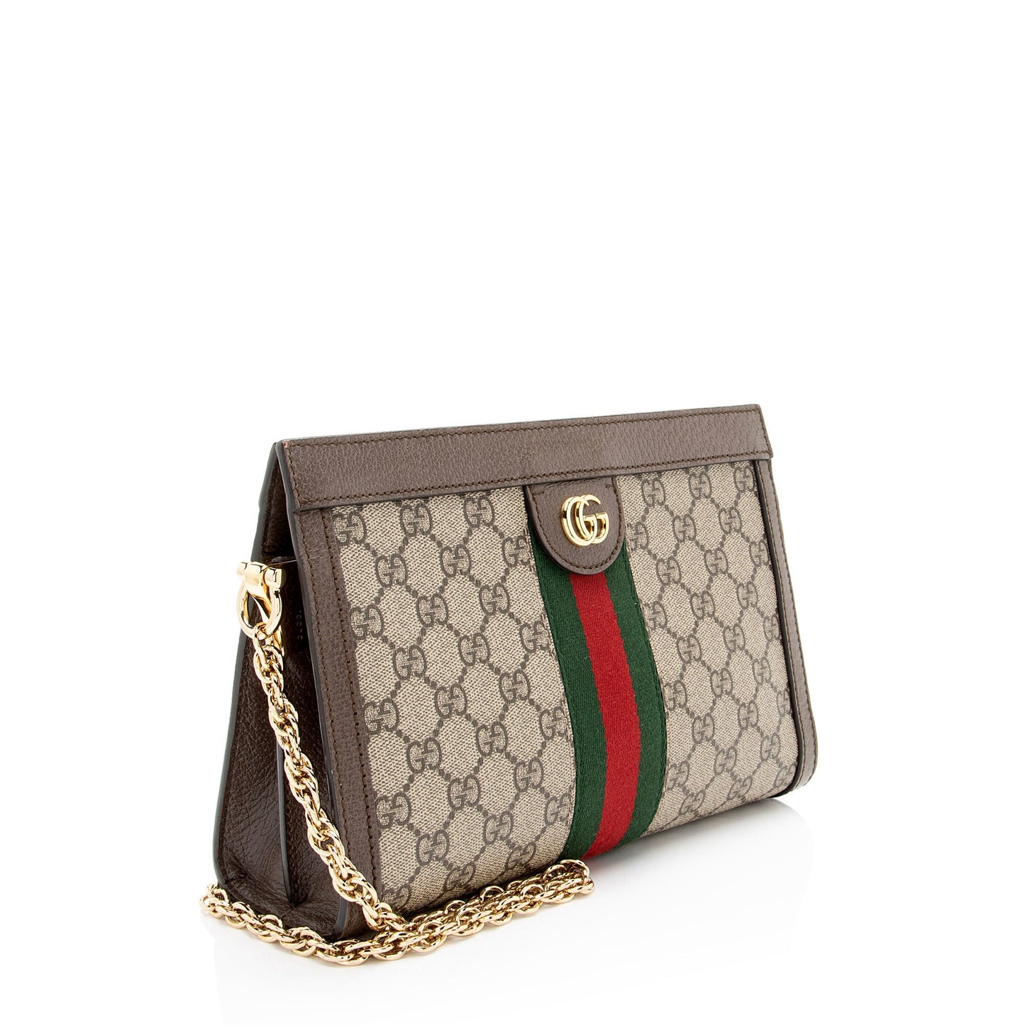 Gucci GG Supreme Ophidia Chain Leather Canvas Nylon Brown Shoulder Bag Bag 1