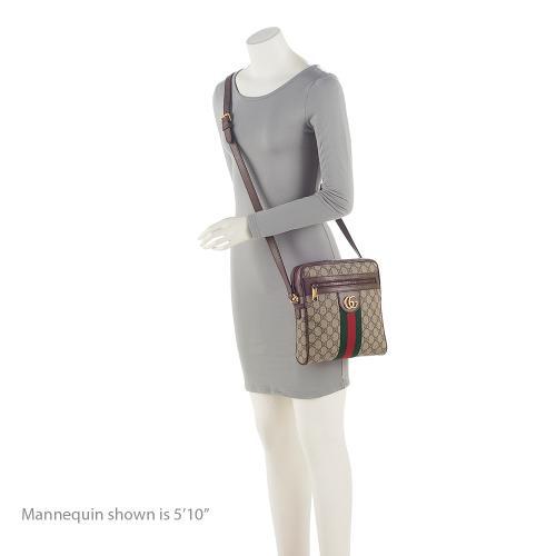 Gucci GG Supreme Ophidia Messenger SHF-3oQHJM Leather Canvas Nylon Brown Shoulder Bag