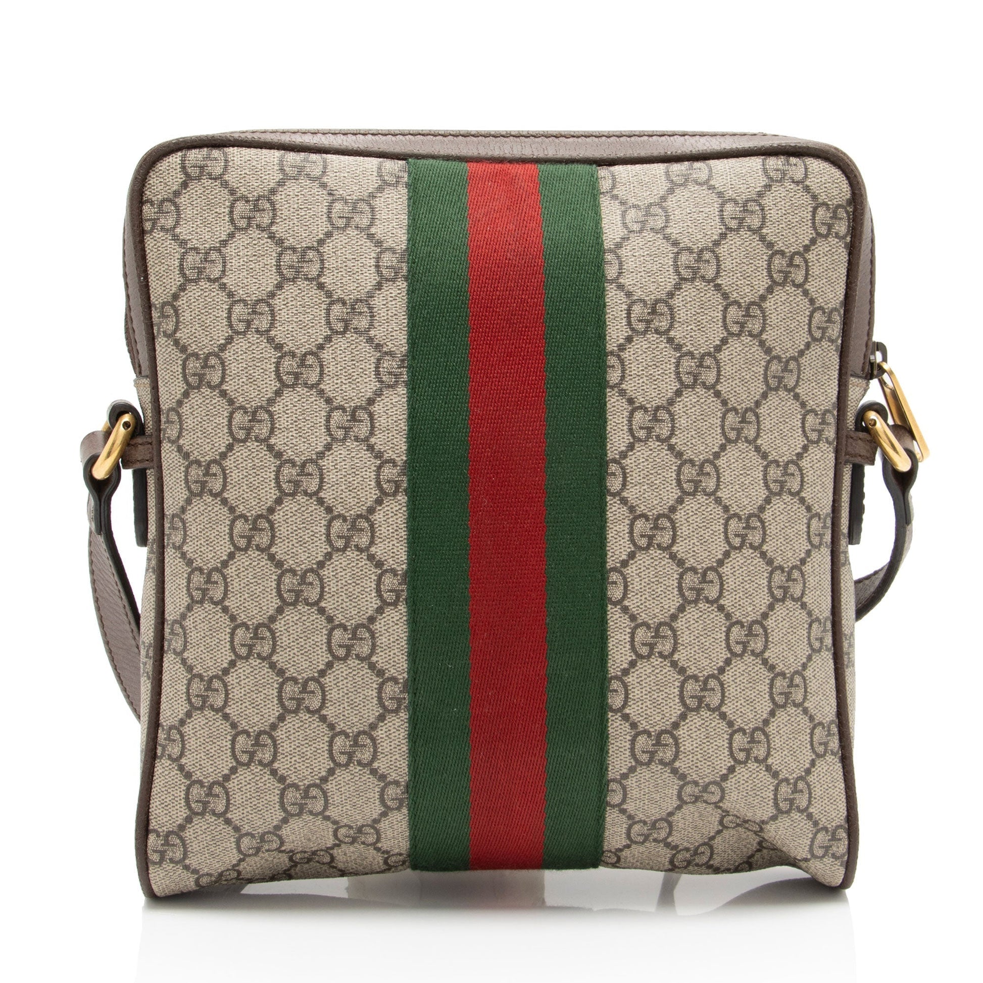 Gucci GG Supreme Ophidia Messenger SHF-yuwFXs Leather Canvas Nylon Brown Shoulder Bag