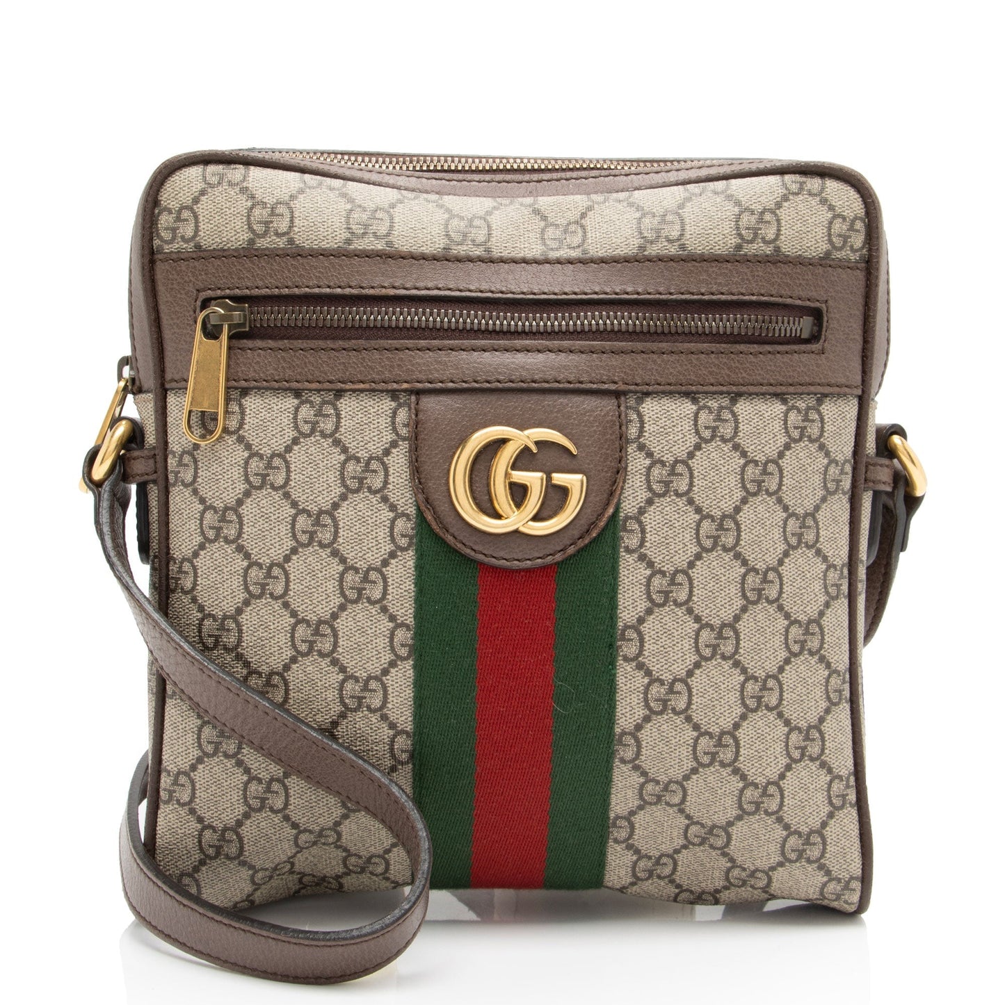 Gucci GG Supreme Ophidia Messenger SHF-yuwFXs Leather Canvas Nylon Brown Shoulder Bag