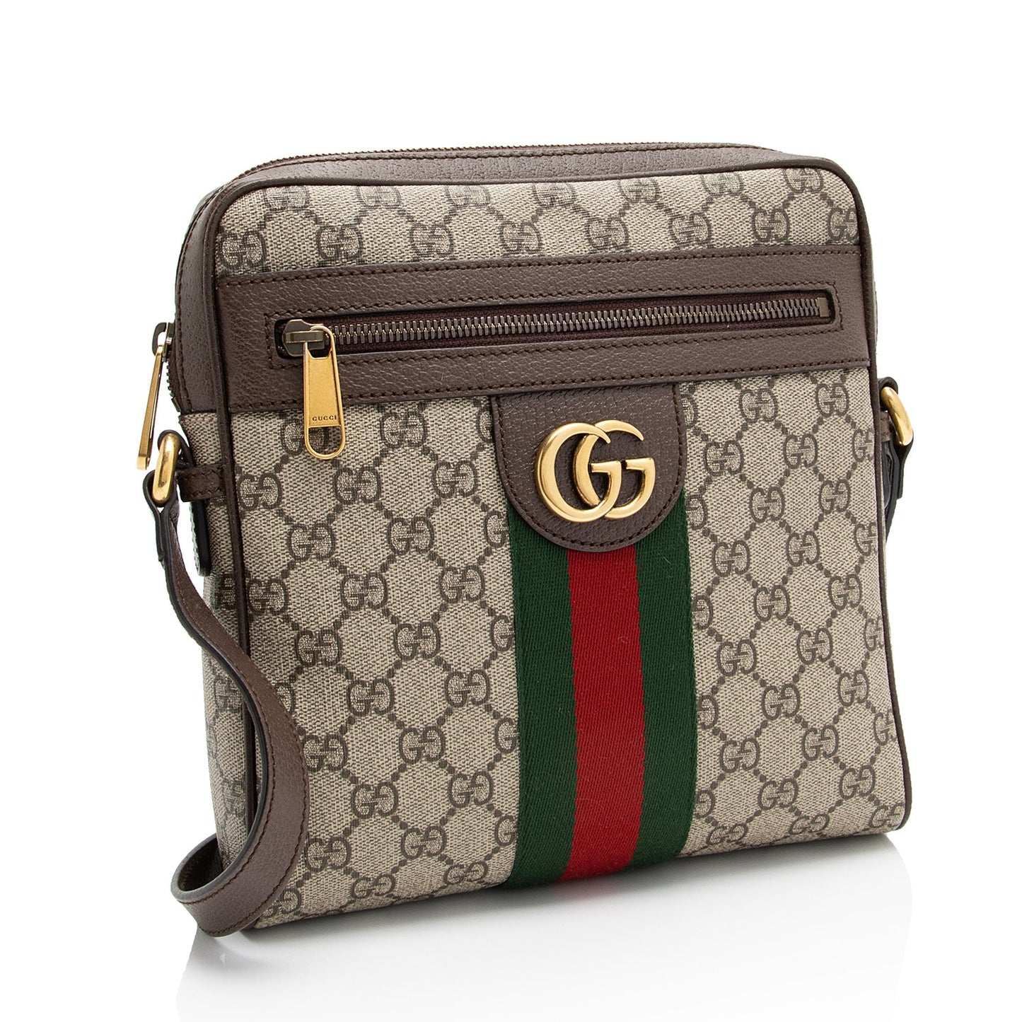 Gucci GG Supreme Ophidia Messenger SHF-KF80n2 Leather Canvas Nylon Brown Shoulder Bag
