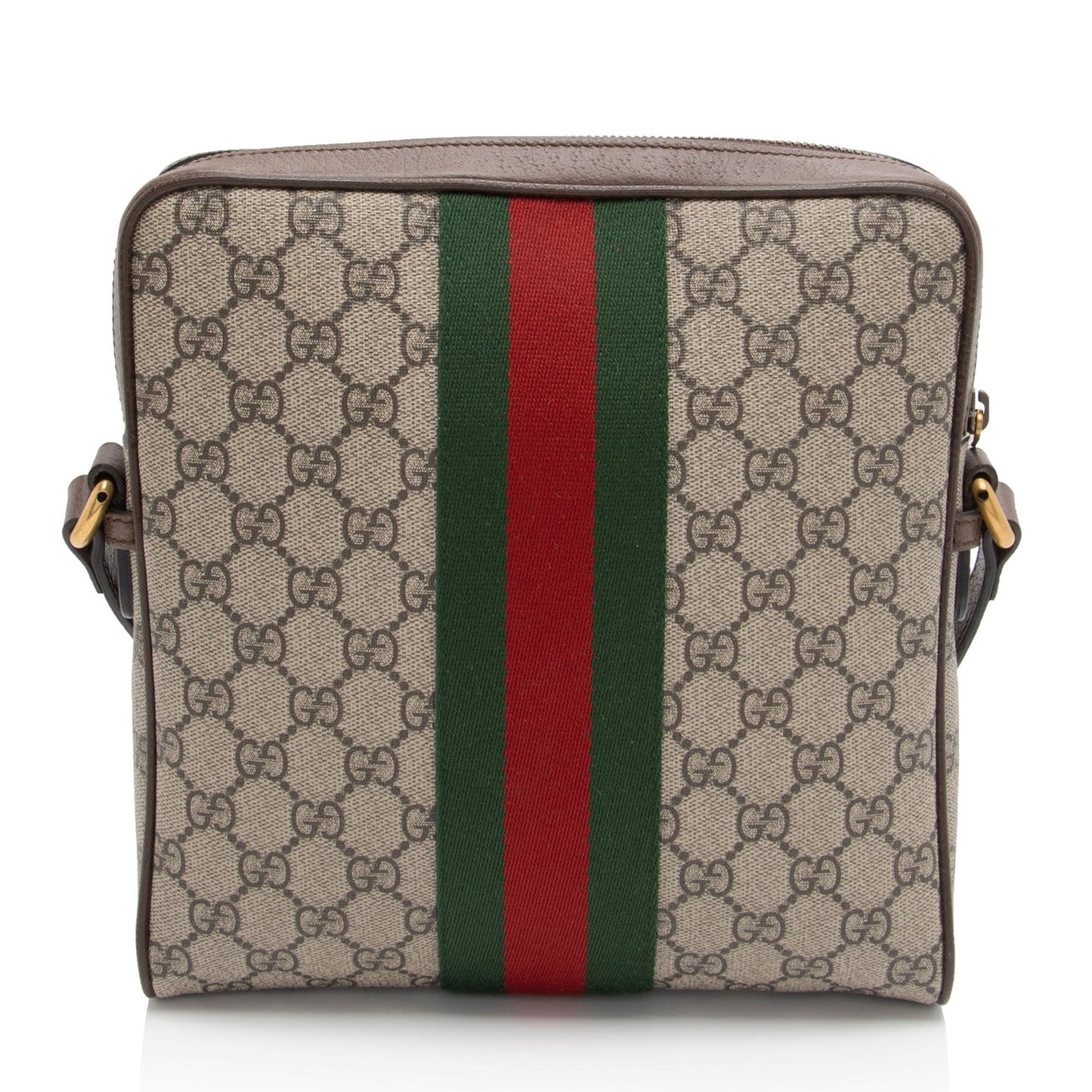 Gucci GG Supreme Ophidia Messenger SHF-GA9nnM Leather Canvas Nylon Brown Shoulder Bag