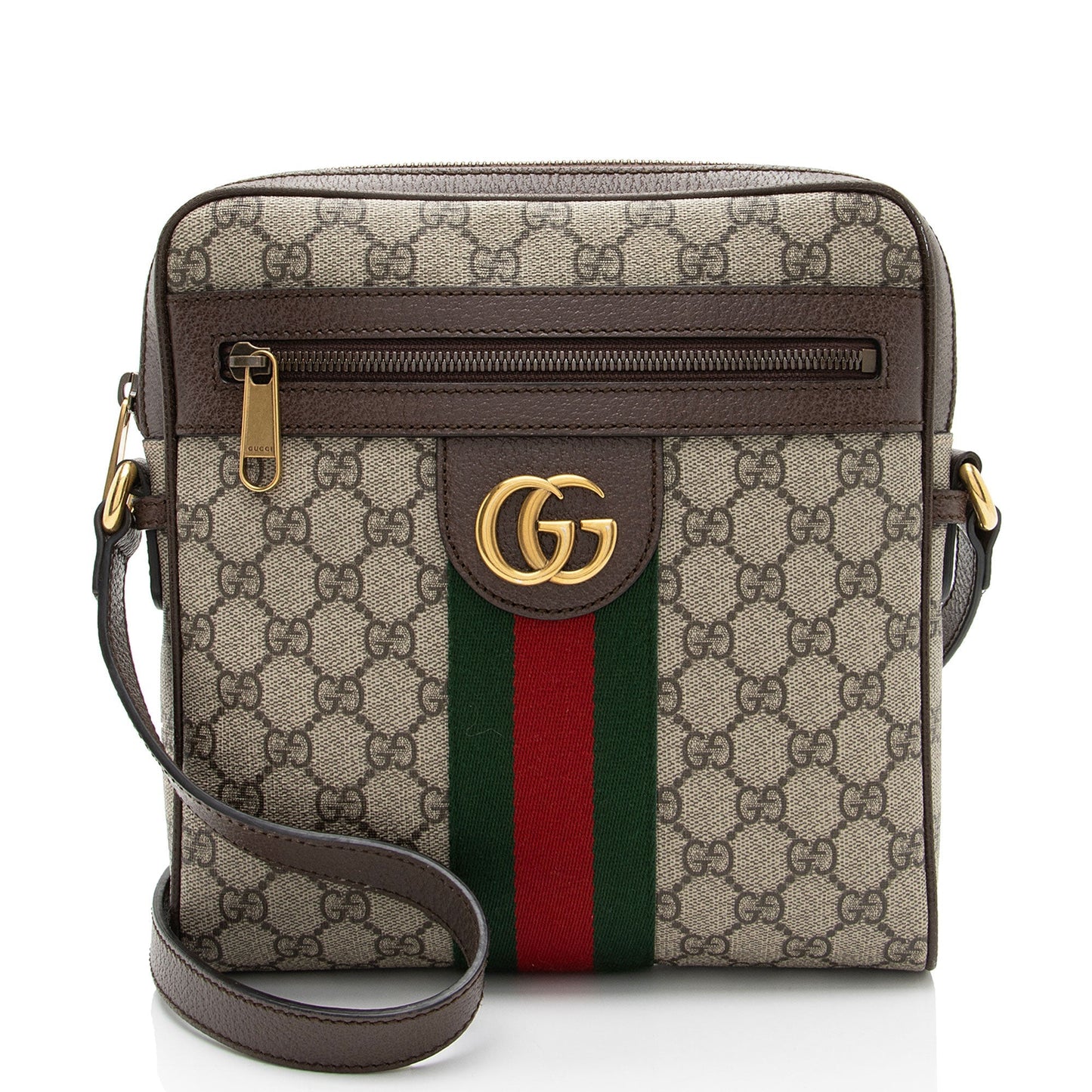 Gucci GG Supreme Ophidia Messenger SHF-jEUPsL Leather Canvas Nylon Brown Shoulder Bag