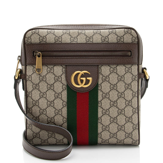 Gucci GG Supreme Ophidia Messenger SHF-jEUPsL Leather Canvas Nylon Brown Shoulder Bag