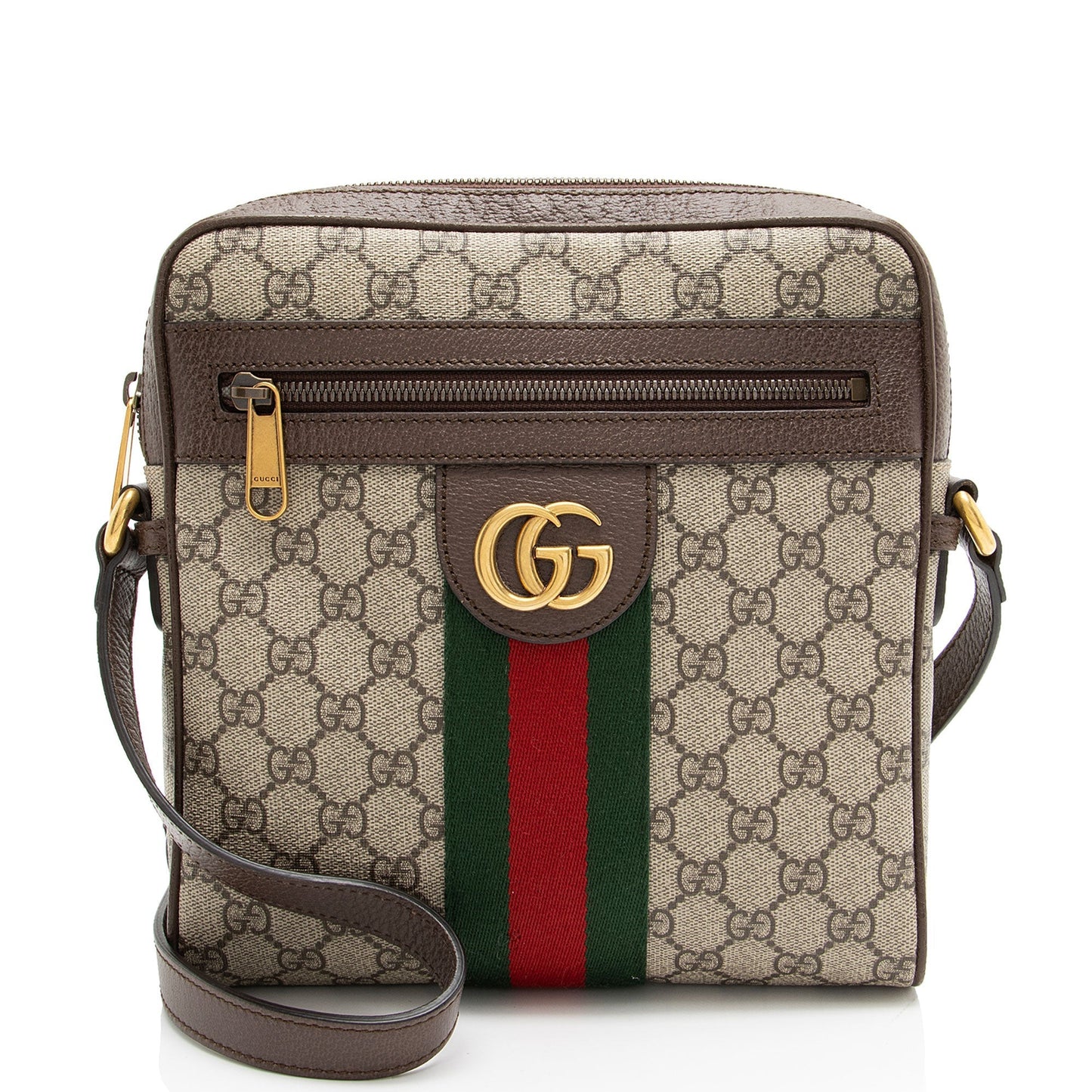 Gucci GG Supreme Ophidia Messenger Leather Canvas Nylon Beige Shoulder Bag Messenger 1