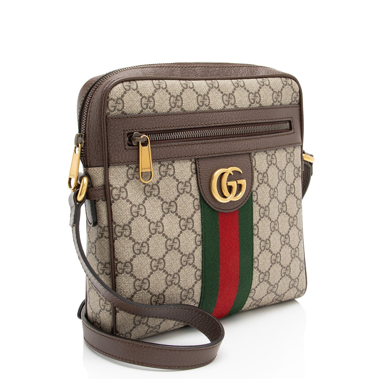 Gucci GG Supreme Ophidia Messenger Leather Canvas Nylon Beige Shoulder Bag Messenger 1