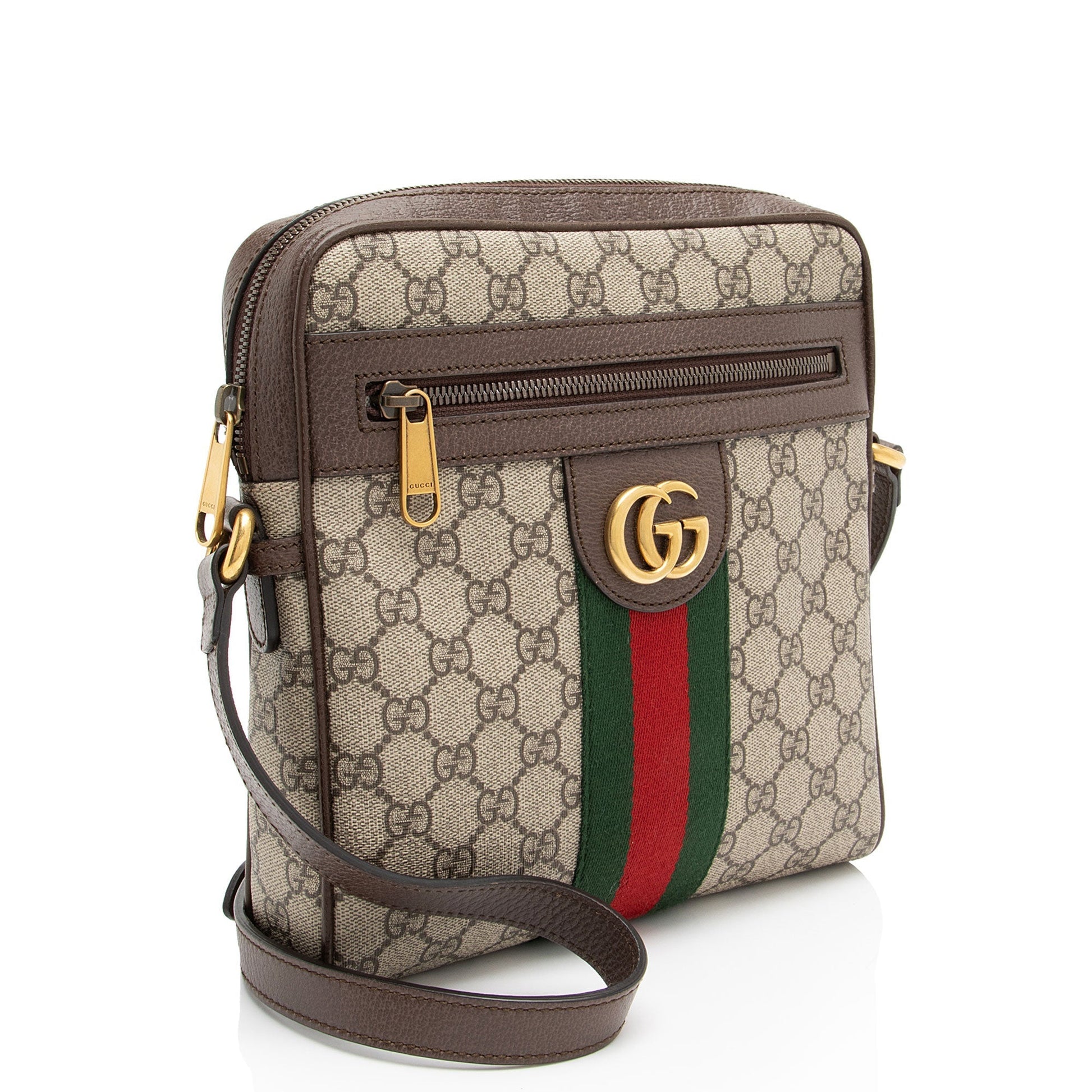 Gucci GG Supreme Ophidia Messenger Leather Canvas Nylon Beige Shoulder Bag Messenger 1