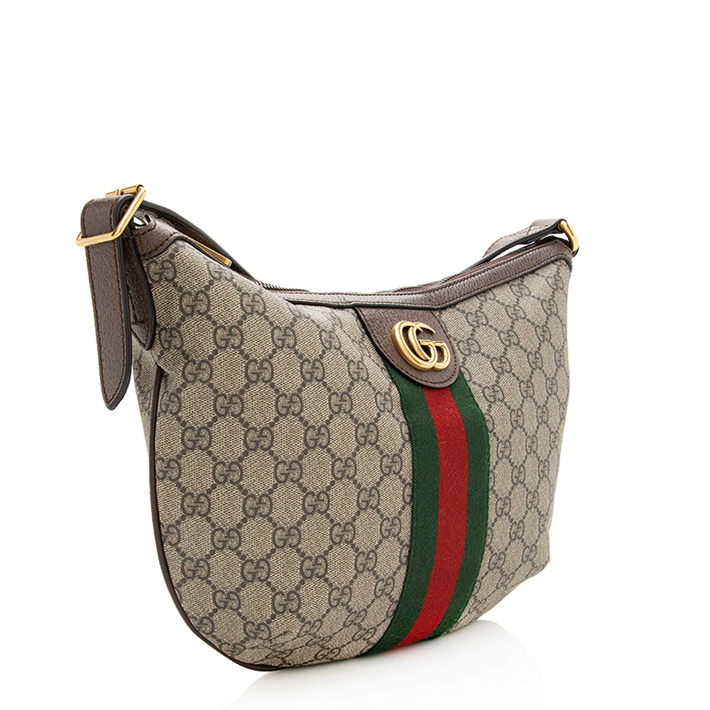 Gucci GG Supreme Ophidia SHF Leather Canvas Brown Beige Shoulder Bag