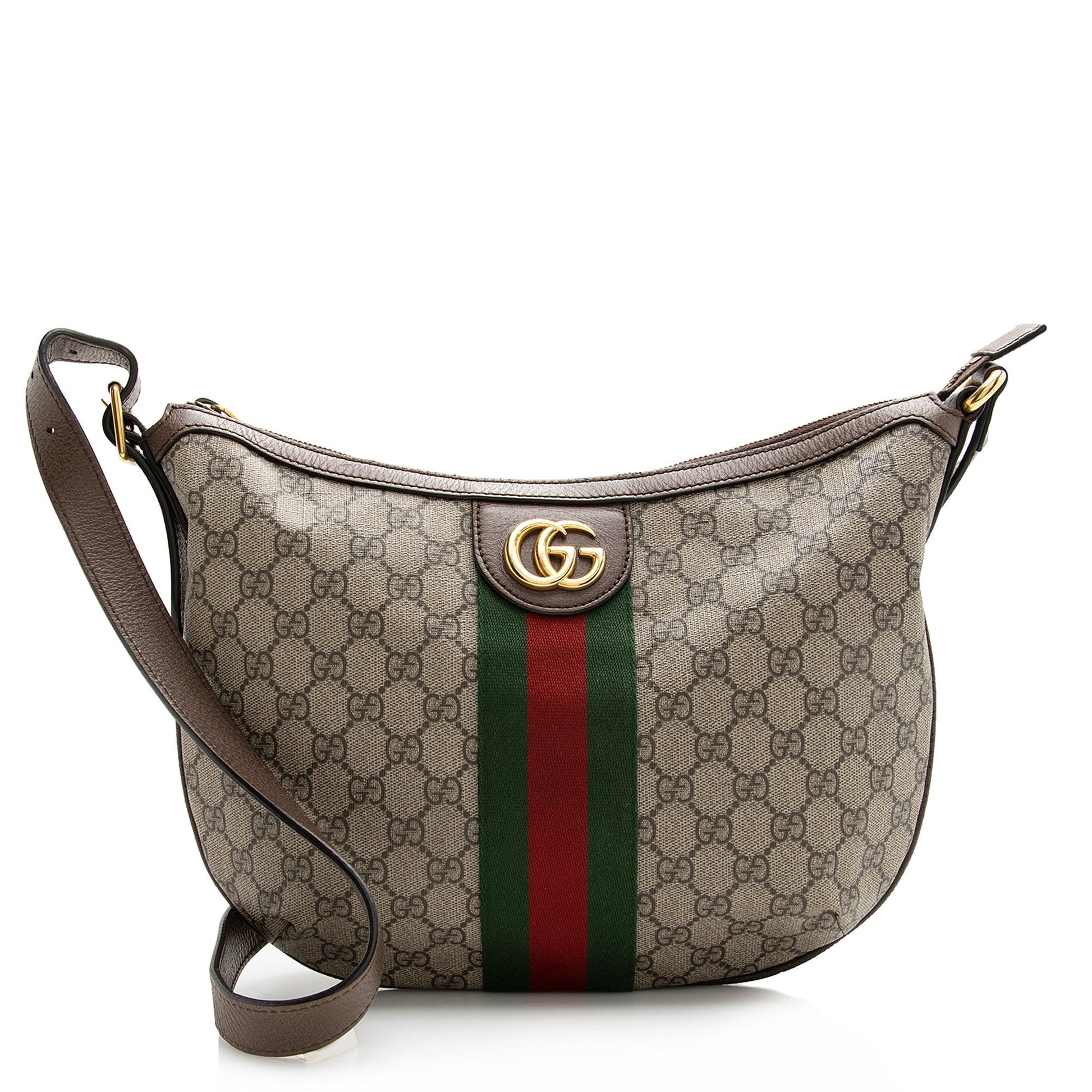 Gucci GG Supreme Ophidia SHF Leather Canvas Nylon Brown Crossbody Bag Bag Shf