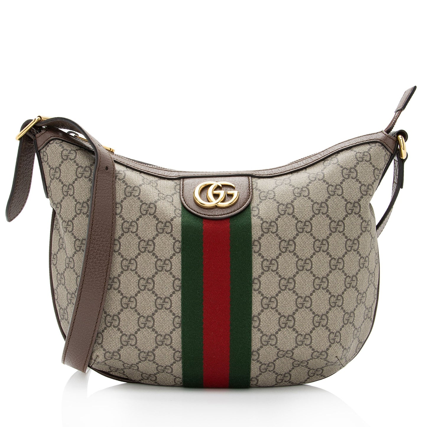 Gucci GG Supreme Ophidia SHF-QIMBIr Leather Canvas Nylon Brown Crossbody Bag