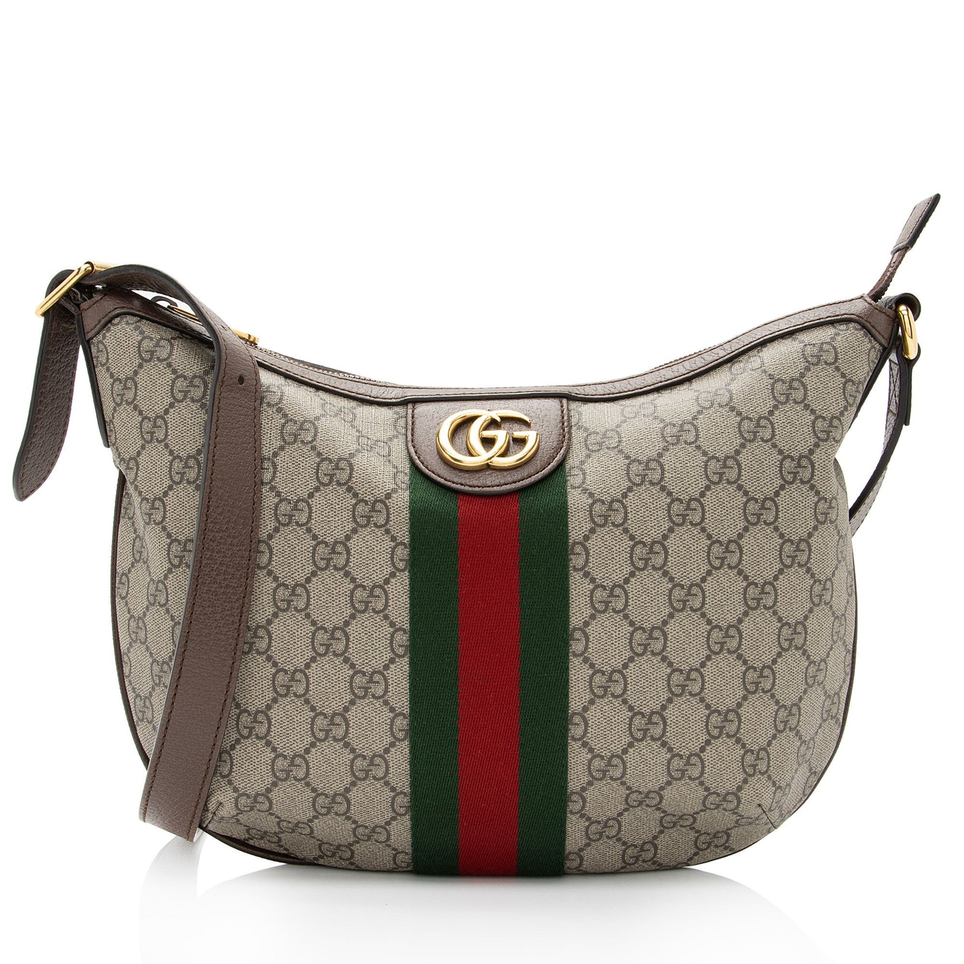 Gucci GG Supreme Ophidia SHF-QIMBIr Leather Canvas Nylon Brown Crossbody Bag