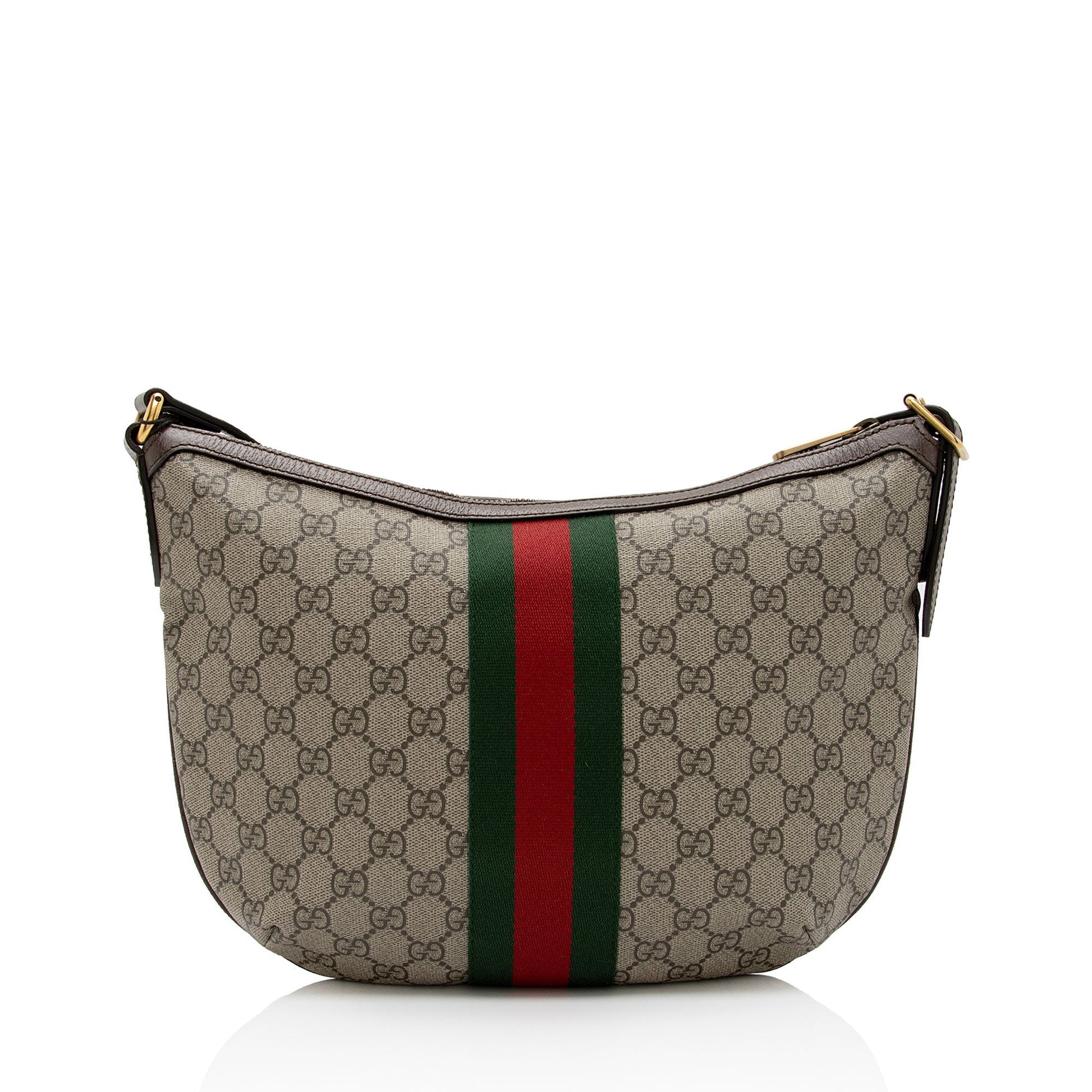 Gucci GG Supreme Ophidia SHF-P4wRsg Leather Canvas Nylon Brown Crossbody Bag