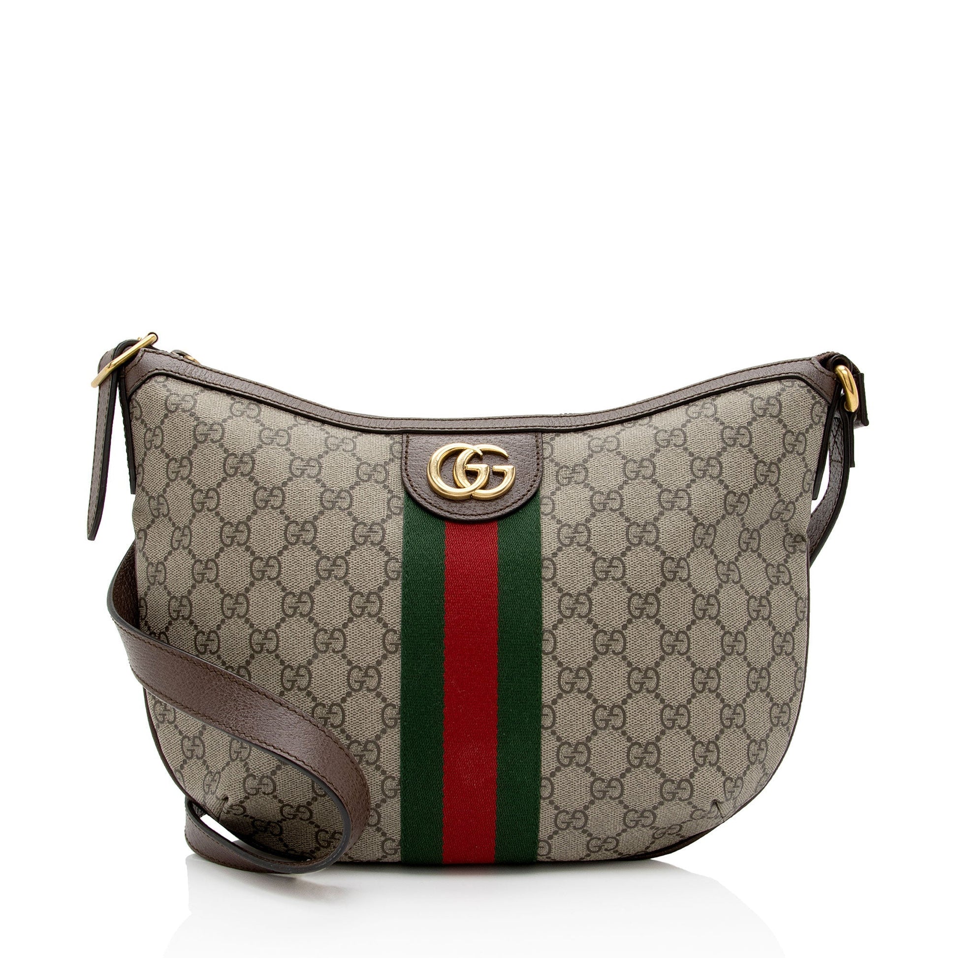 Gucci GG Supreme Ophidia SHF-P4wRsg Leather Canvas Nylon Brown Crossbody Bag