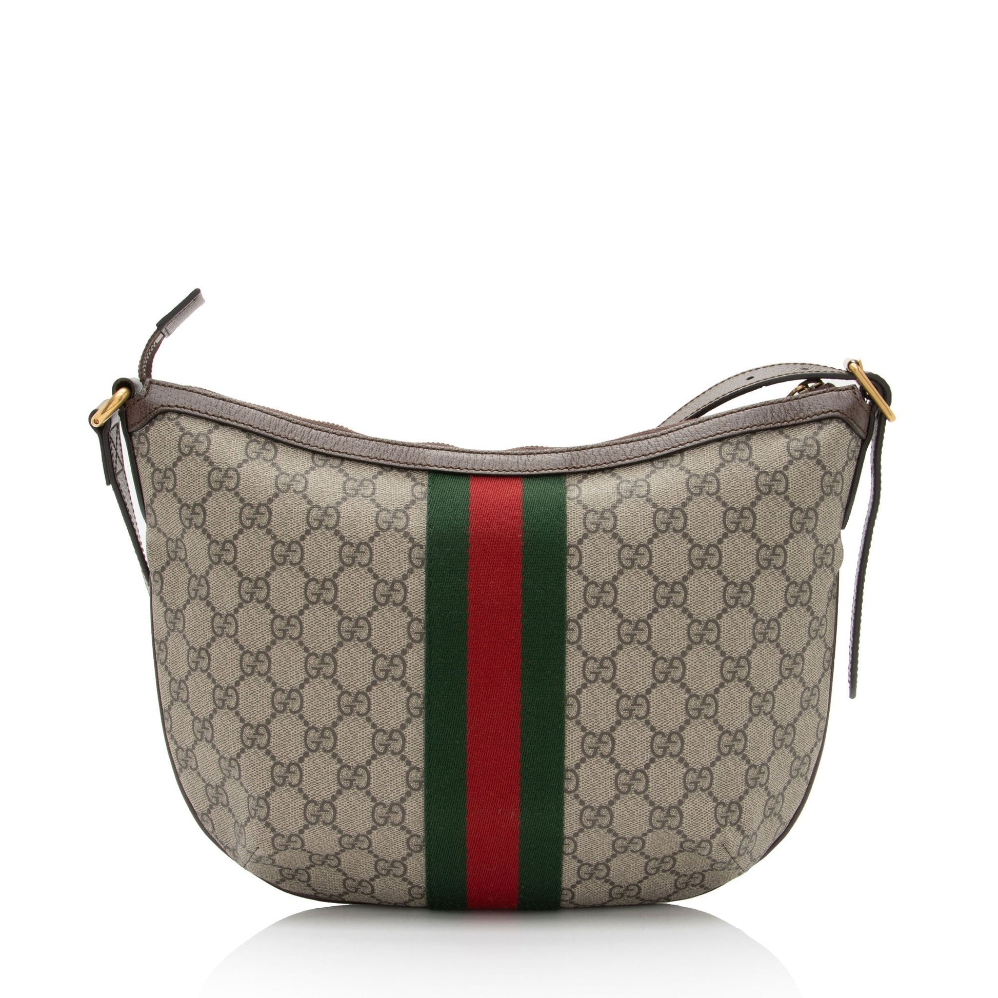 Gucci GG Supreme Ophidia SHF-URzqpU Leather Canvas Nylon Brown Crossbody Bag