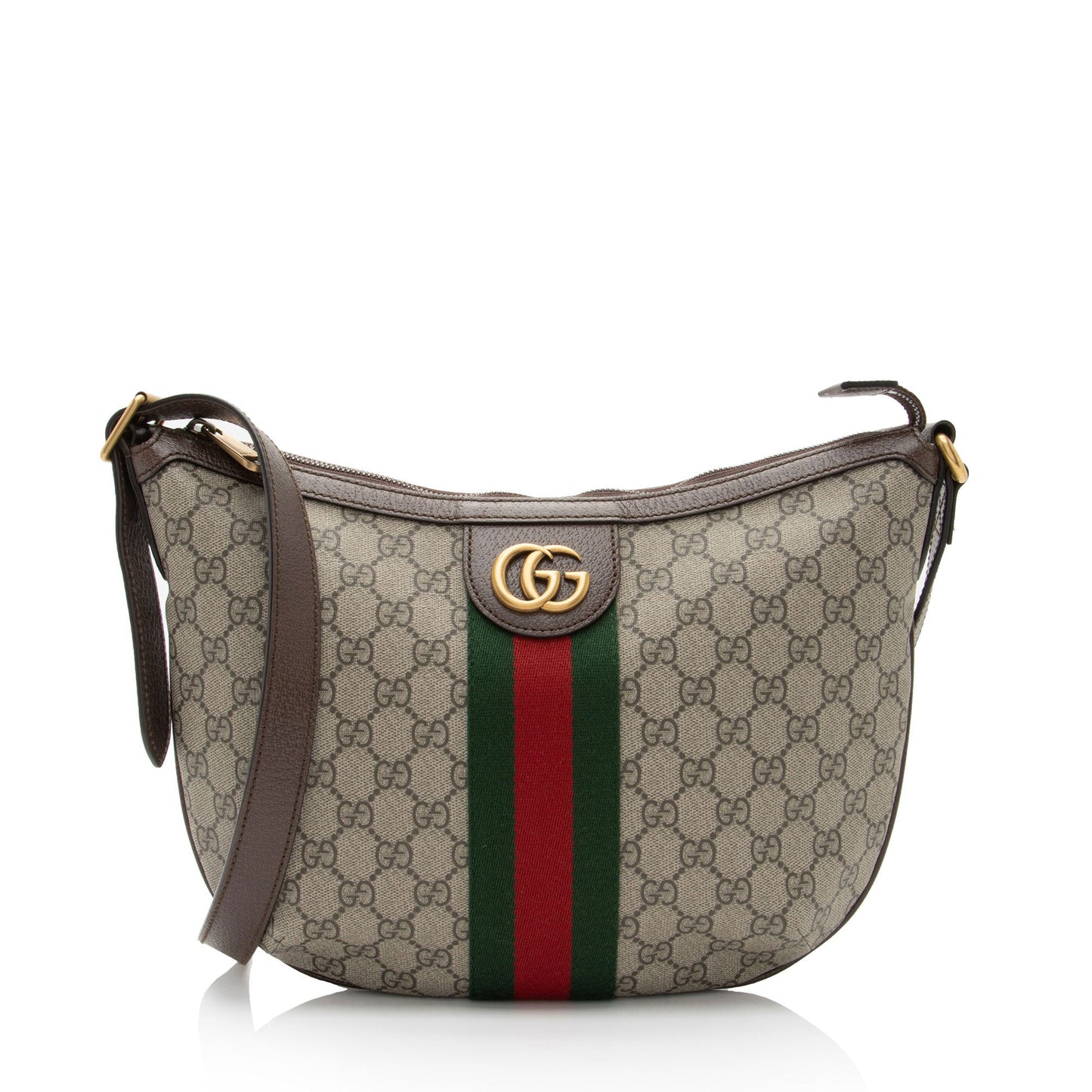 Gucci GG Supreme Ophidia SHF-URzqpU Leather Canvas Nylon Brown Crossbody Bag
