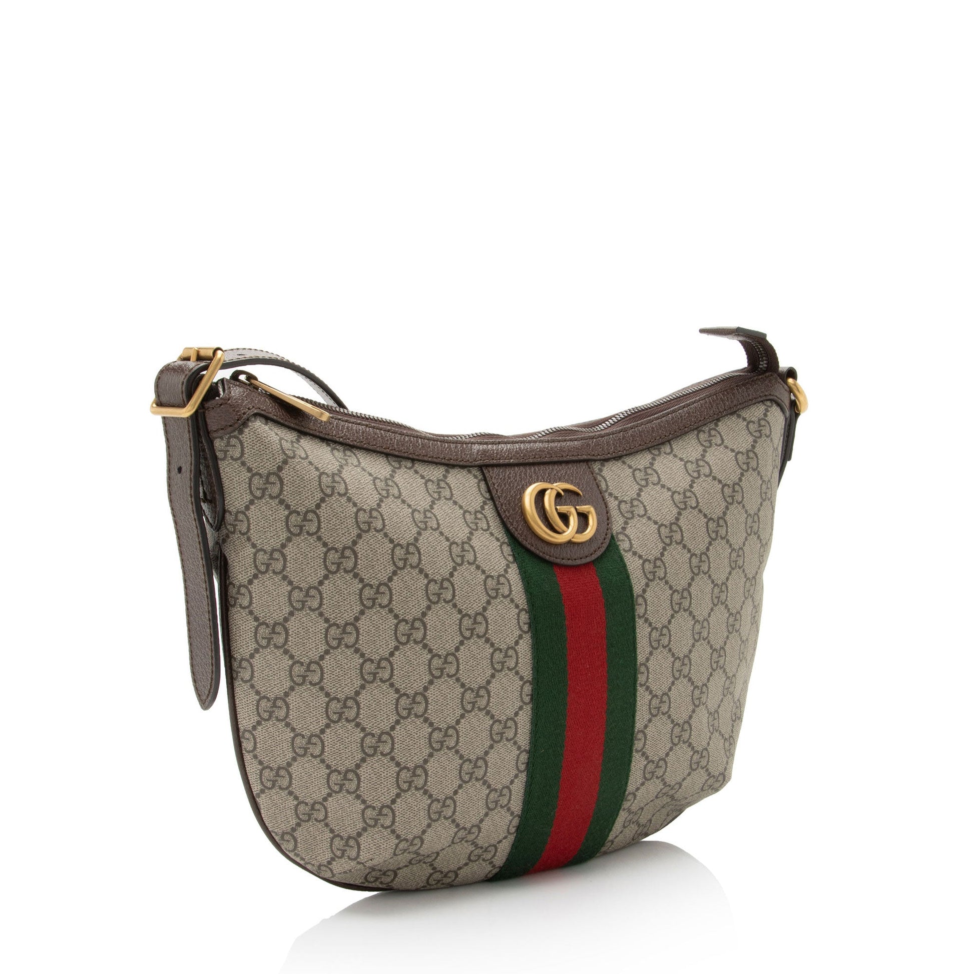 Gucci GG Supreme Ophidia SHF-URzqpU Leather Canvas Nylon Brown Crossbody Bag