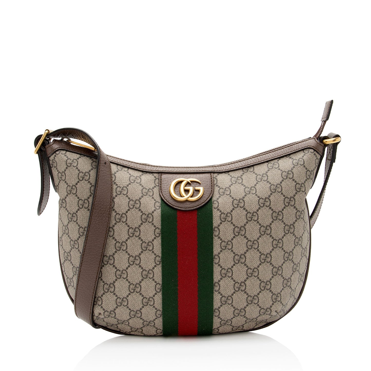 Gucci GG Supreme Ophidia SHF-vd30vA Leather Canvas Nylon Brown Crossbody Bag